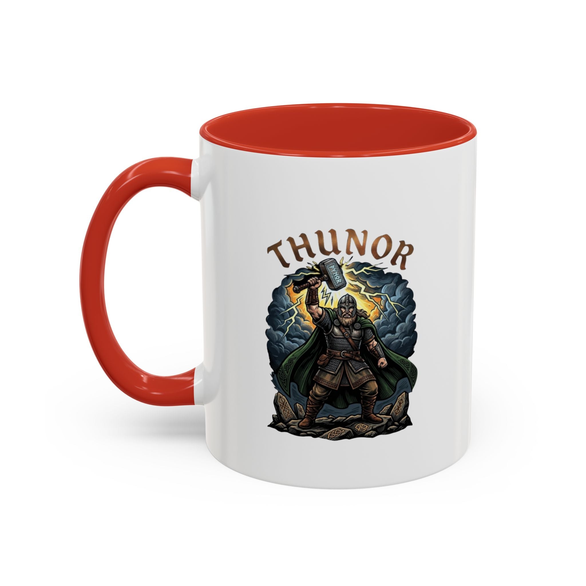 Thunor Hammer Coffee Mug — Anglo-Saxon God of Thunder | 11oz Accent Mug