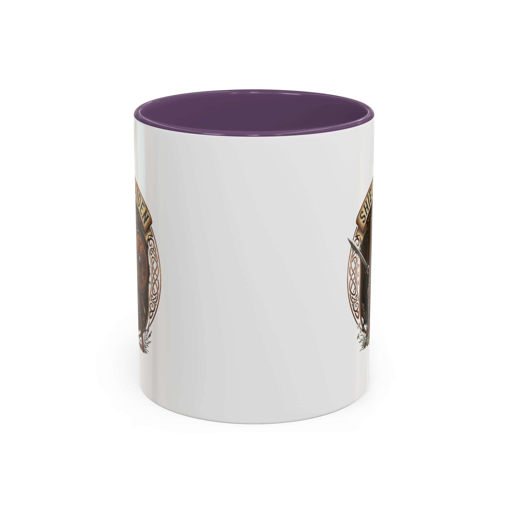 Shield Maiden Coffee Mug | Viking Warrior Shieldmaiden Design | 11oz Accent Mug