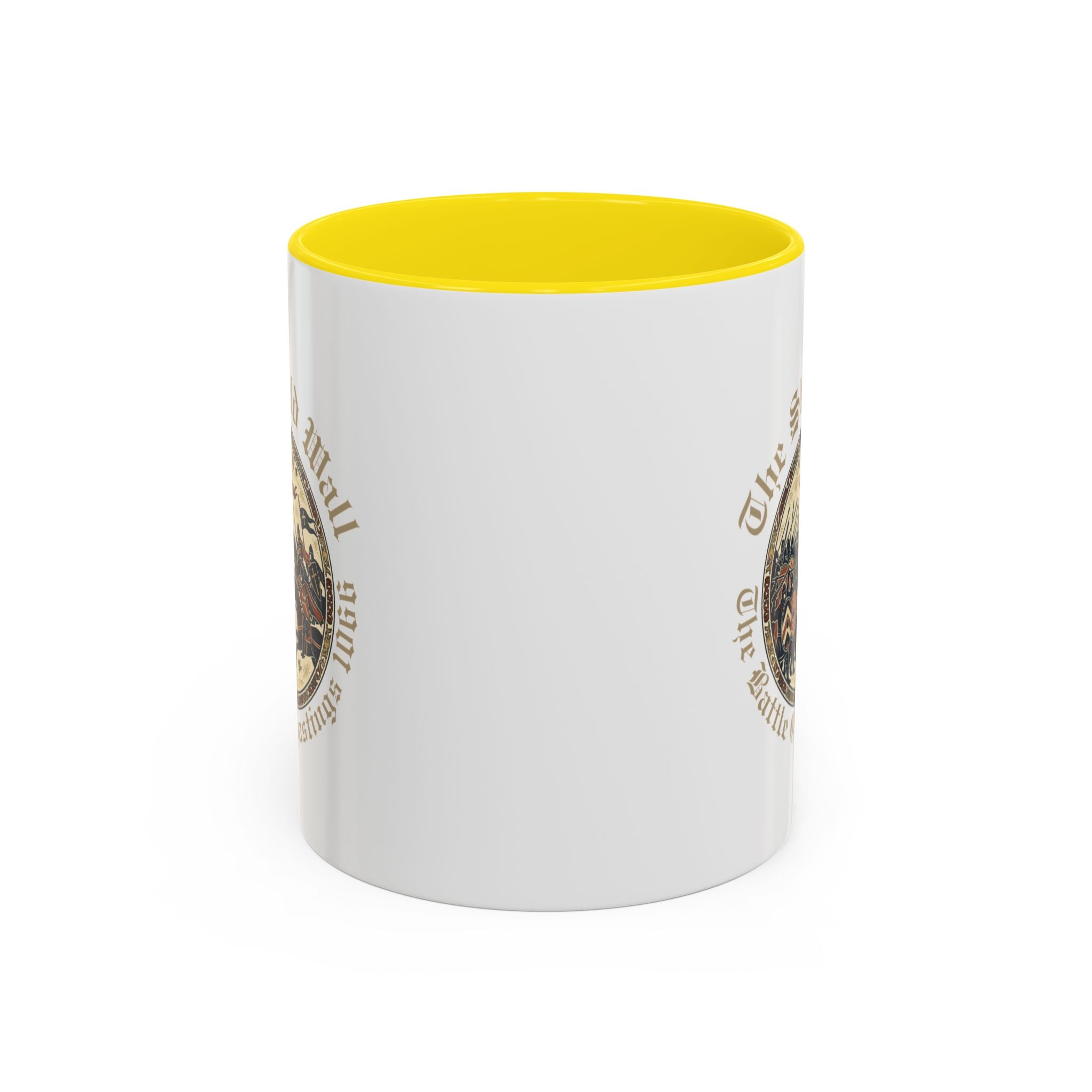 Shield Wall Accent Mug — The Battle of Hastings 1066 (Bayeux Tapestry Style)