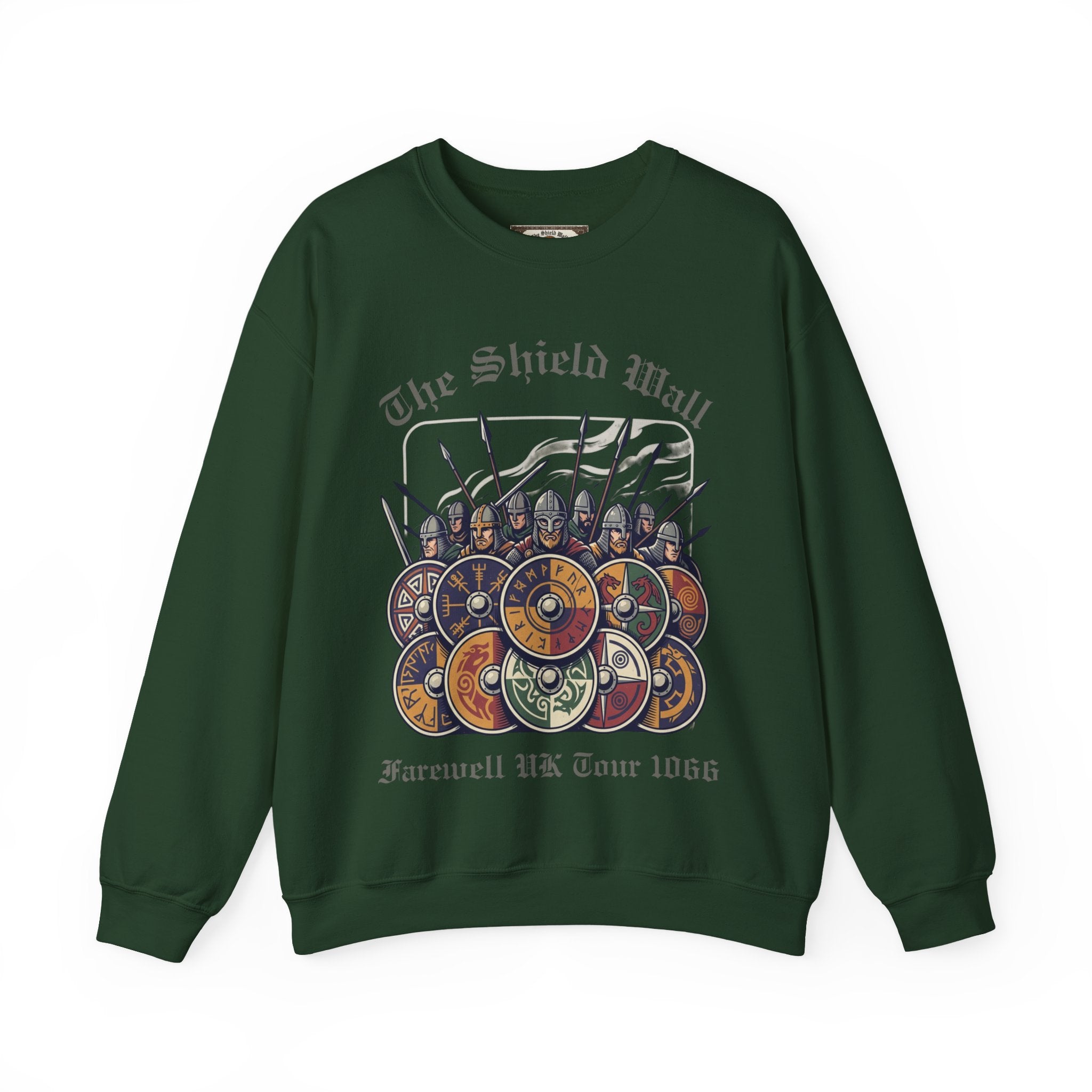The Shield Wall Farewell UK Tour 1066 Sweatshirt — Unisex Adult Battle Dates Back Print