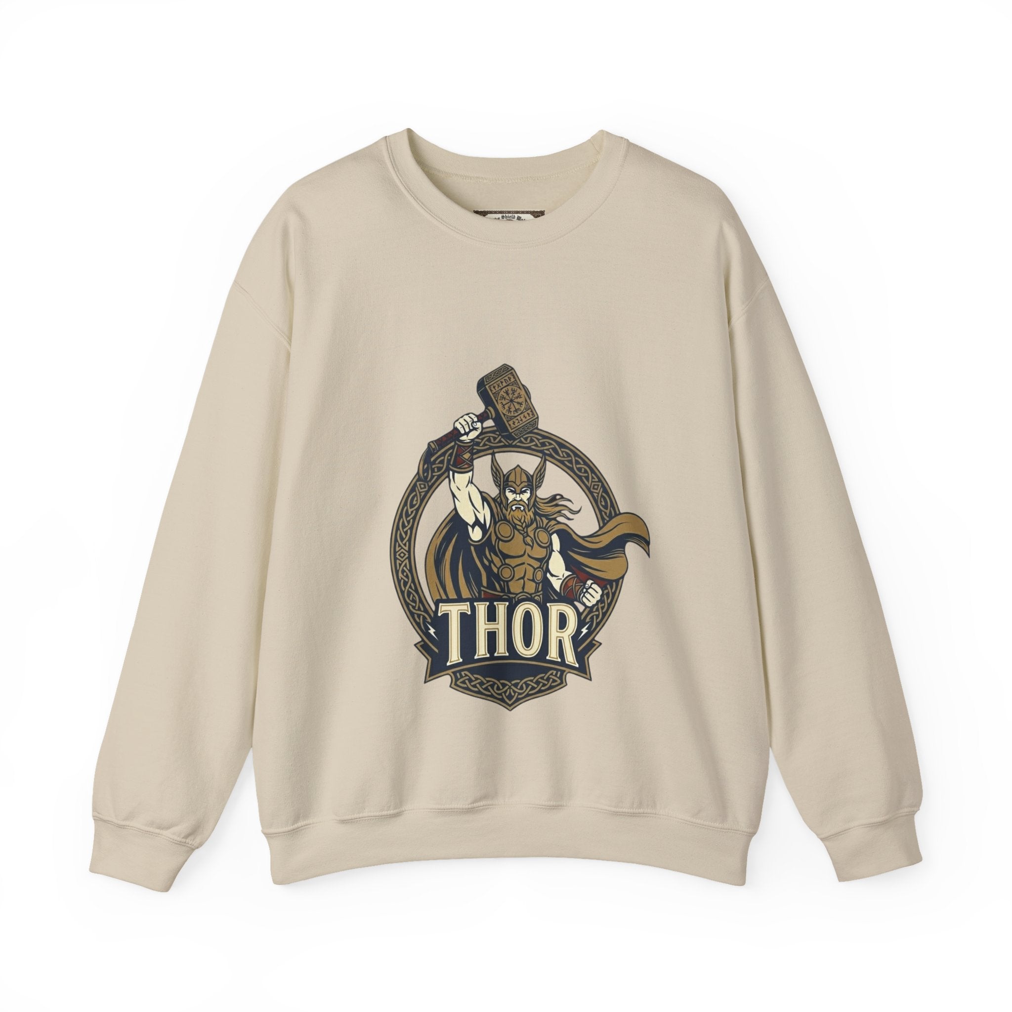 Thor Hammer Crewneck Sweatshirt | Unisex Norse Mythology Graphic Sweatshirt