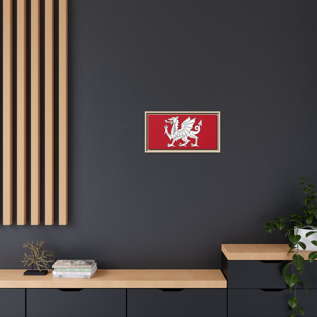 White Dragon of Wessex — Anglo-Saxon Heraldic Framed Canvas Print | Saxon Wall Art