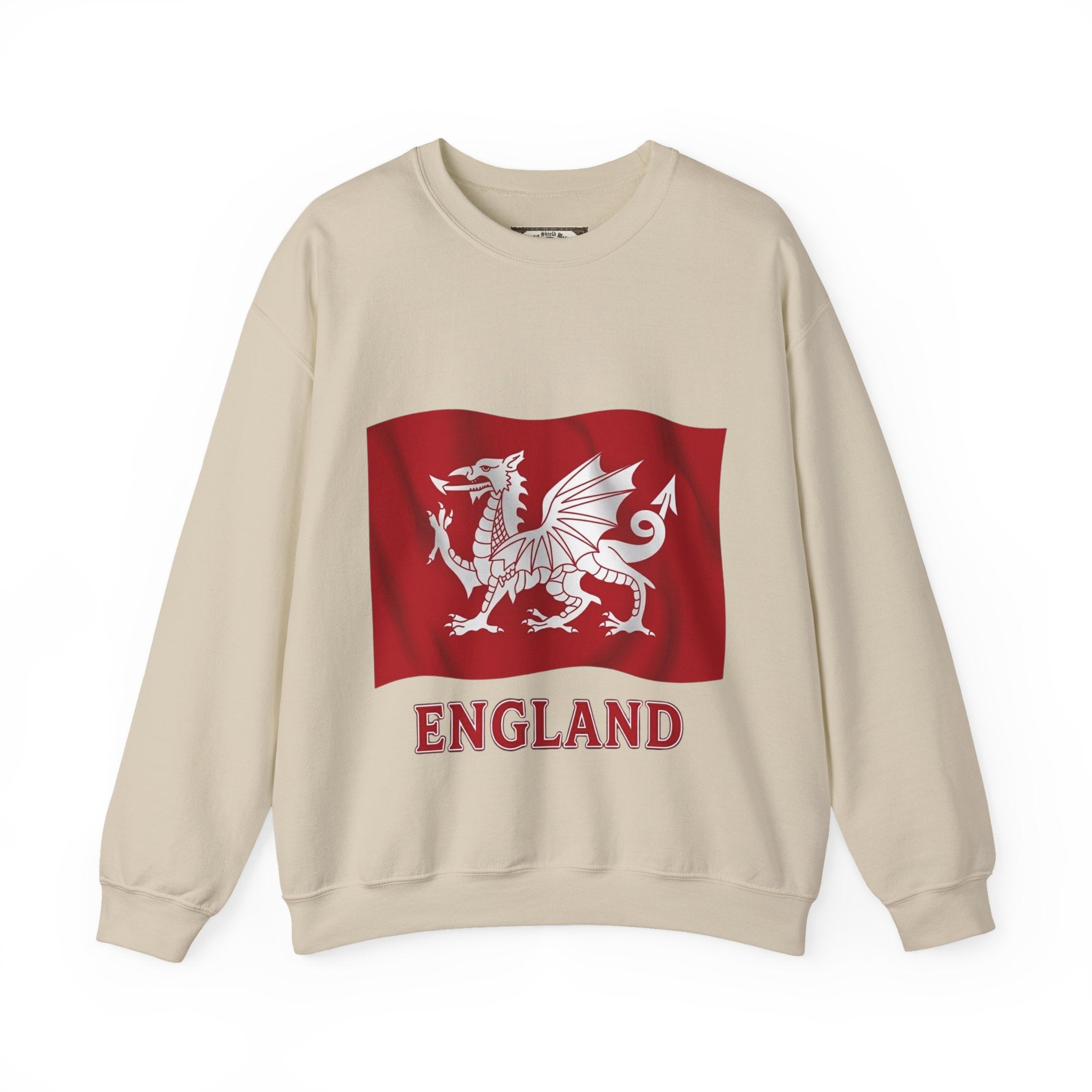 White Dragon England Sweatshirt | Unisex Anglo-Saxon Heritage Crewneck | English History Gift