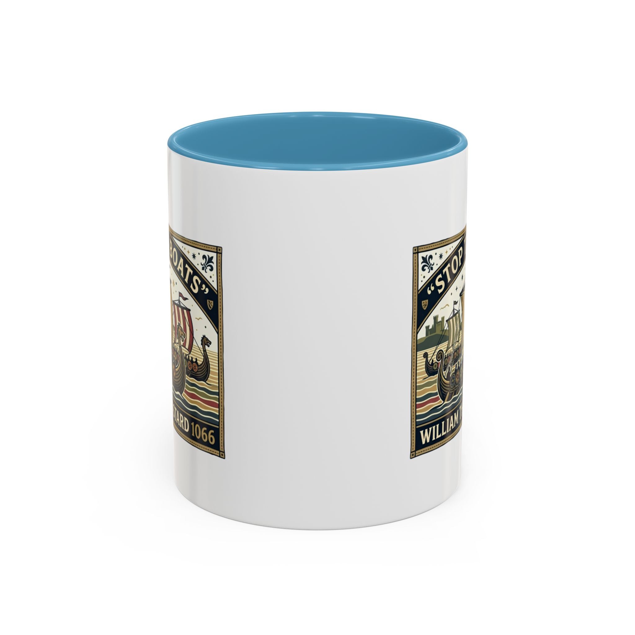 "Stop the Boats" Norman Protest Accent Coffee Mug — William the Bastard 1066 — 11oz