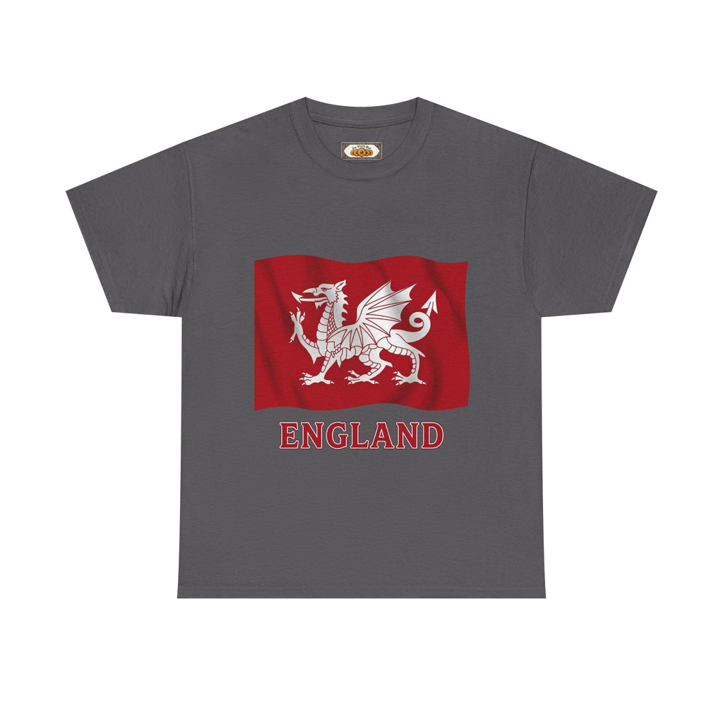 Anglo-Saxon White Dragon Flag T-Shirt — Wavy England Design | Heritage Clothing