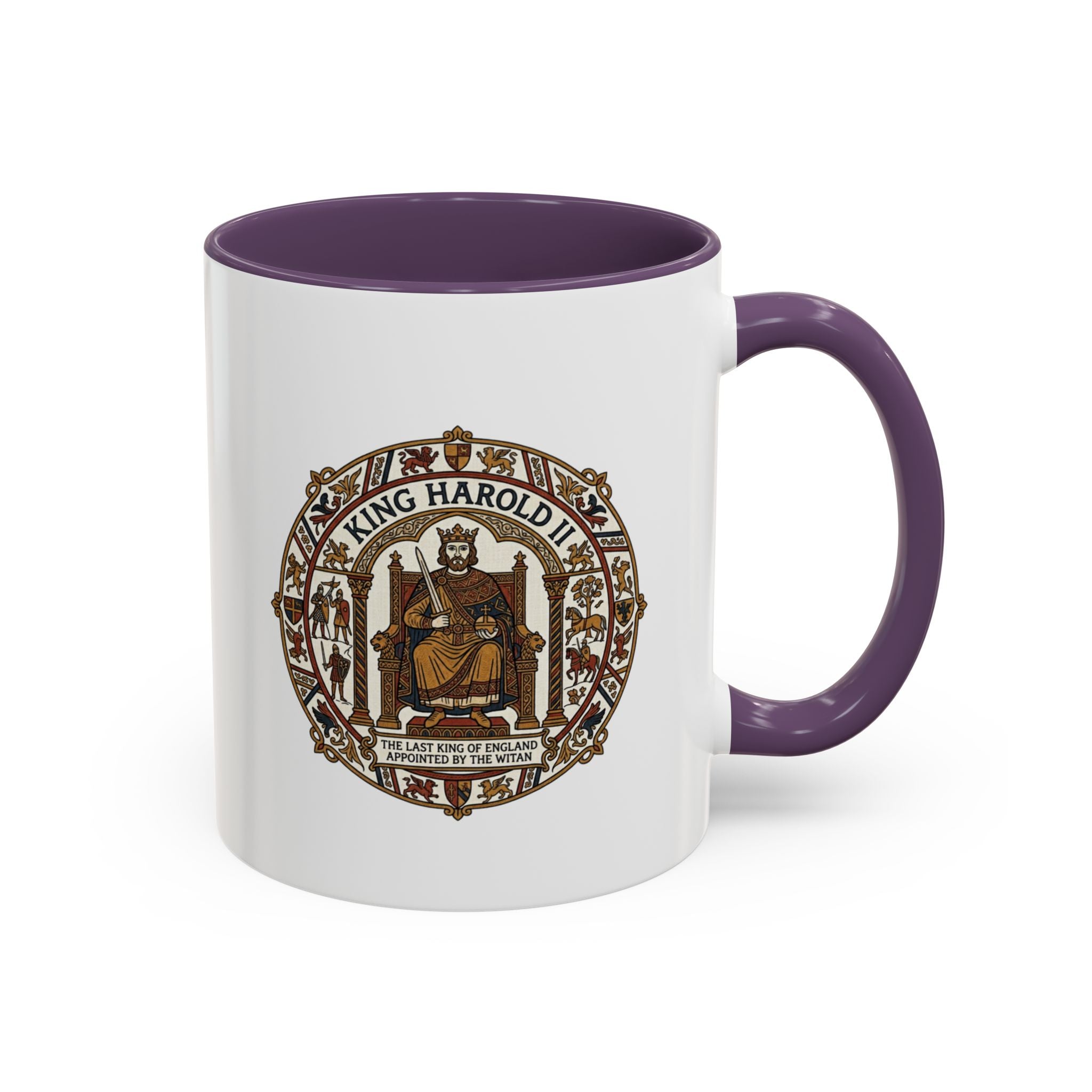 King Harold II Crest Mug — Bayeux Tapestry Medieval Coffee Cup (11oz)