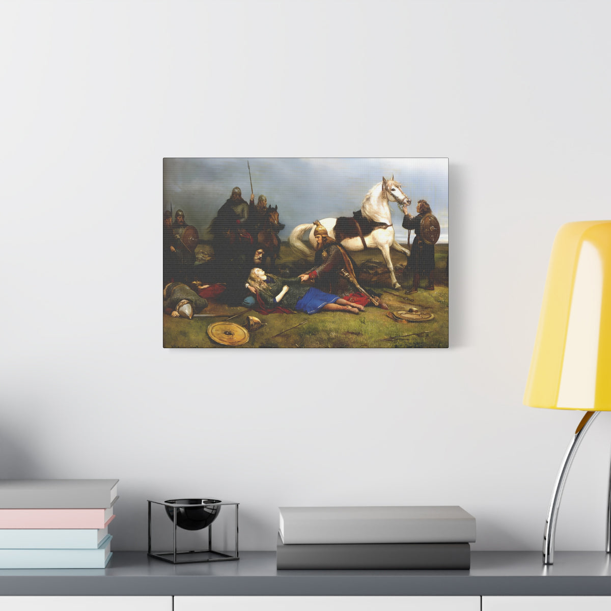Hervor's Death — Viking Shield Maiden Unframed Canvas Print | Peter Nicolai Arbo