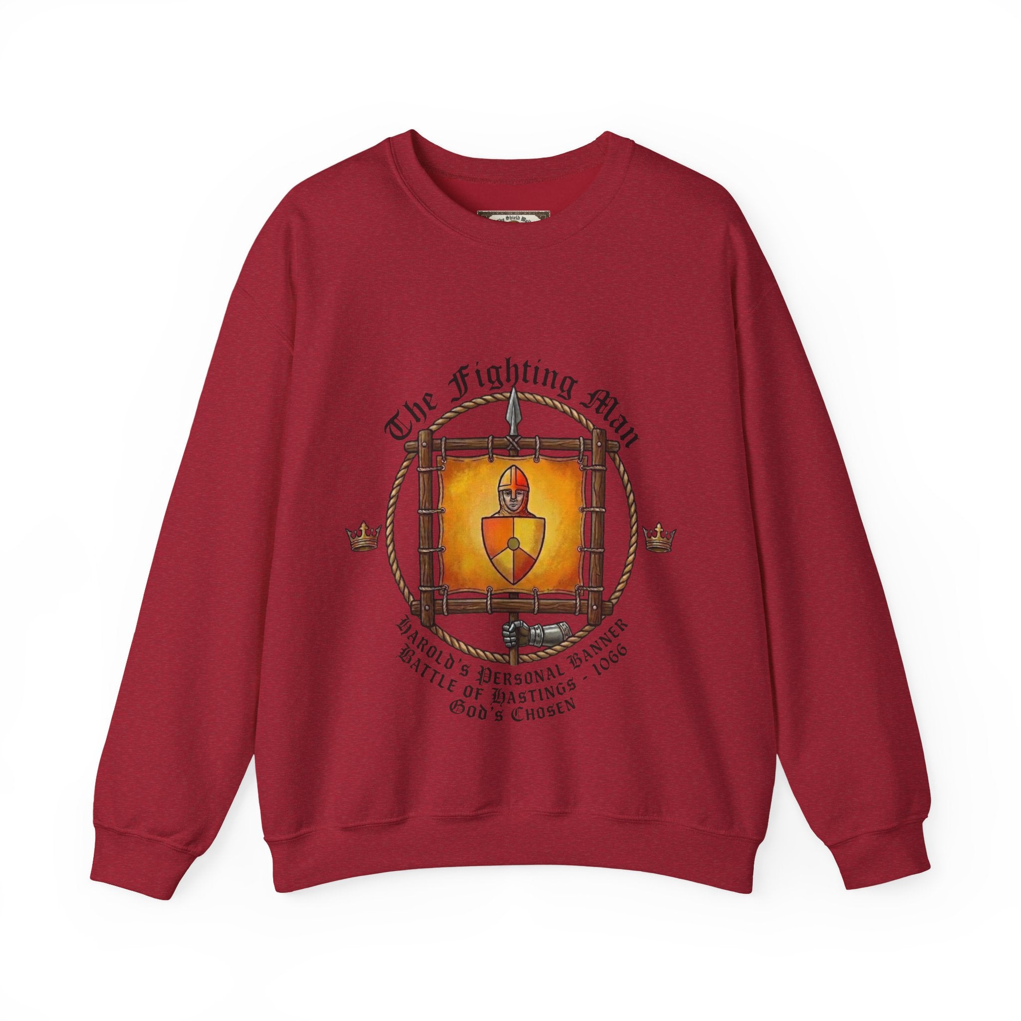 King Harold II Fighting Man Banner Sweatshirt — The Last Anglo-Saxon King (Battle of Hastings 1066)
