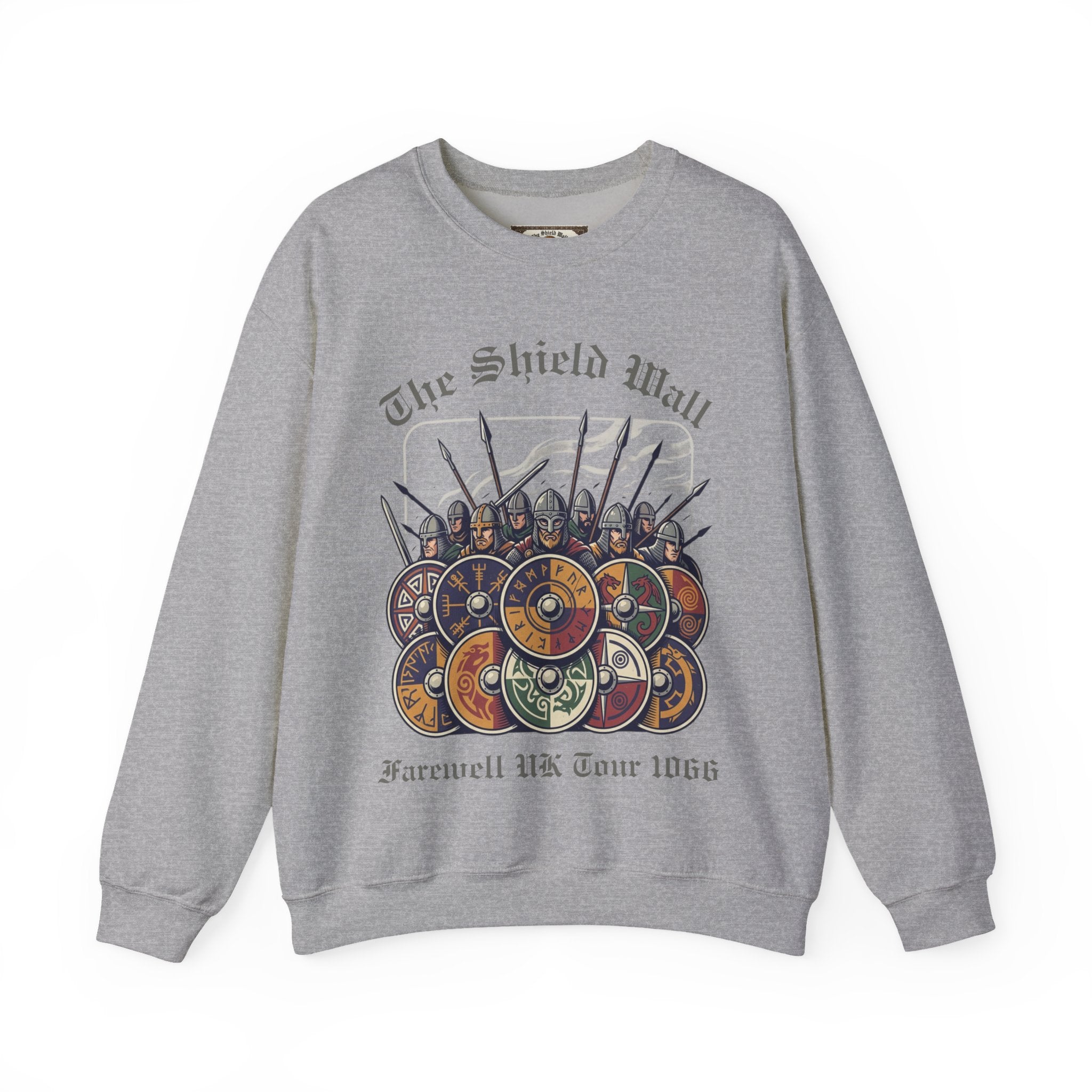 The Shield Wall Farewell UK Tour 1066 Sweatshirt — Unisex Adult Battle Dates Back Print