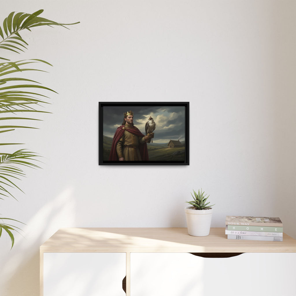 King Harold II Framed Canvas Print — The Falcon King | Heritage Wall Art