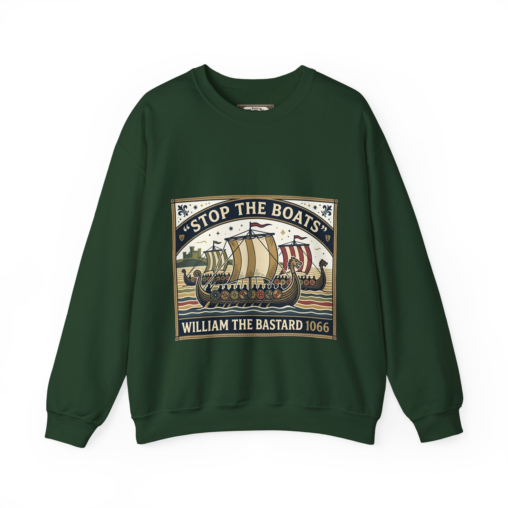 "Stop the Boats" Norman Conquest 1066 Crewneck Sweatshirt | English History