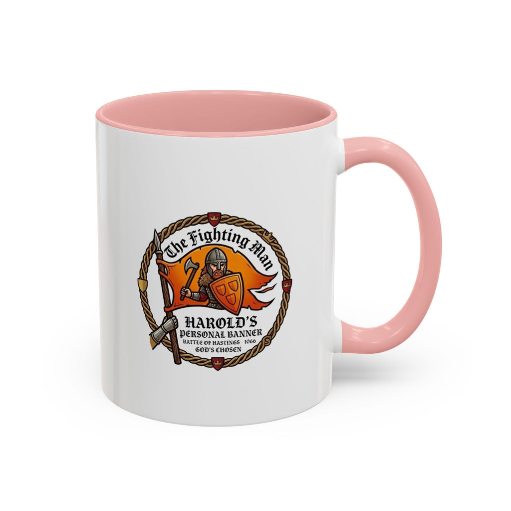 King Harold The Fighting Man Axe Banner Accent Coffee Mug — 11/15oz Last Anglo Saxon King
