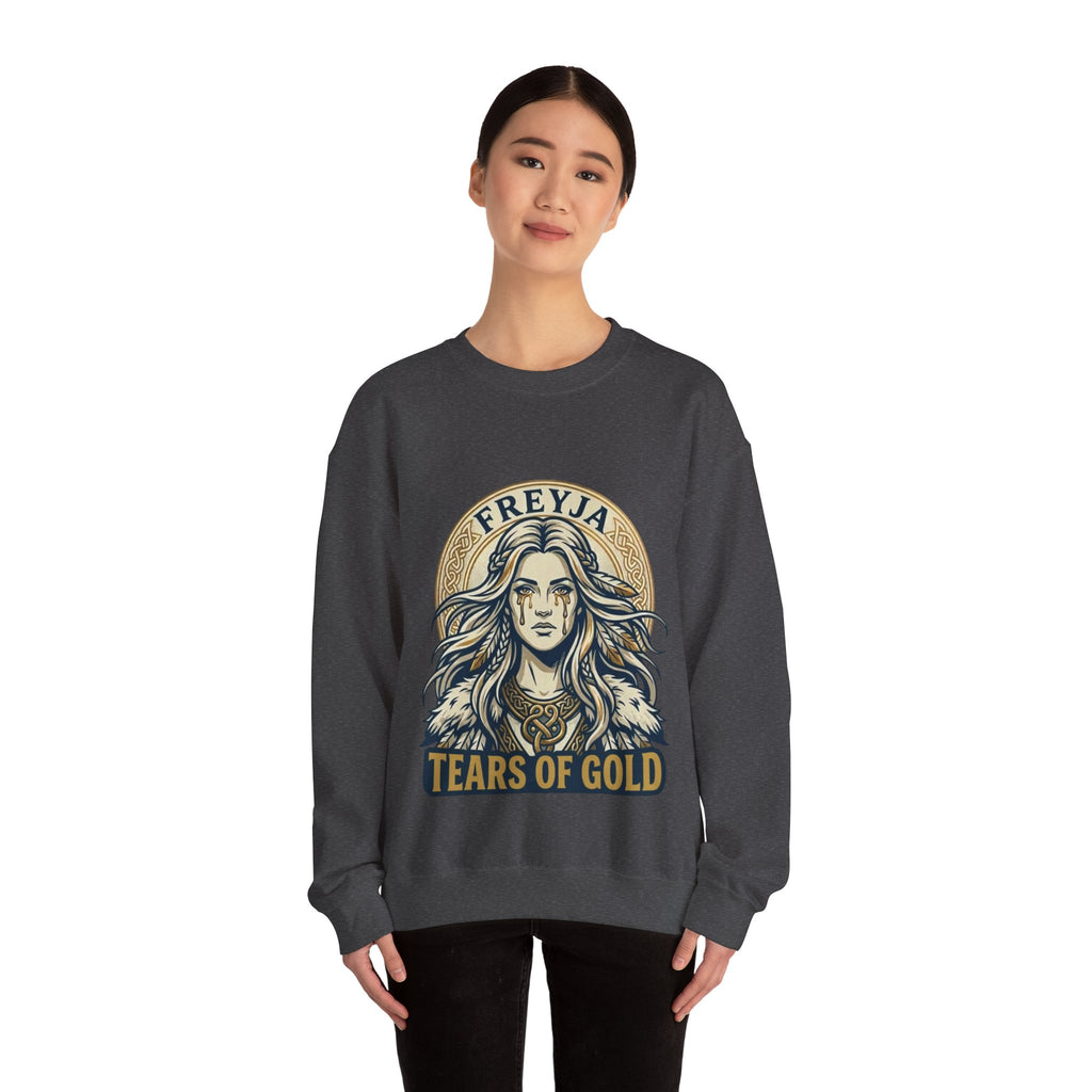 Freyja Tears of Gold Unisex Norse Goddess Sweatshirt – Adult Viking Mythology Top