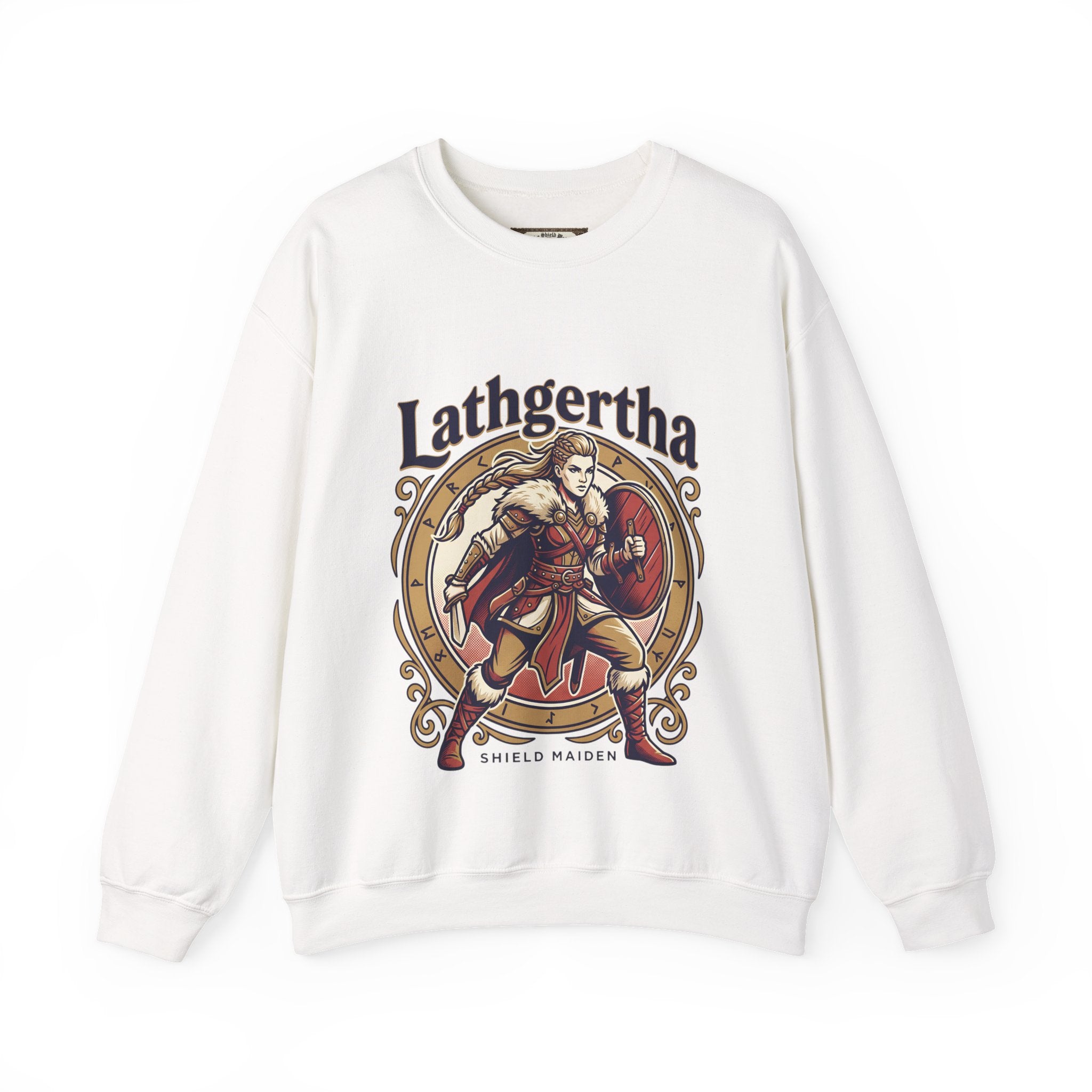 Viking Lathgertha Shield Maiden Sweatshirt | Unisex Adult Norse Crewneck