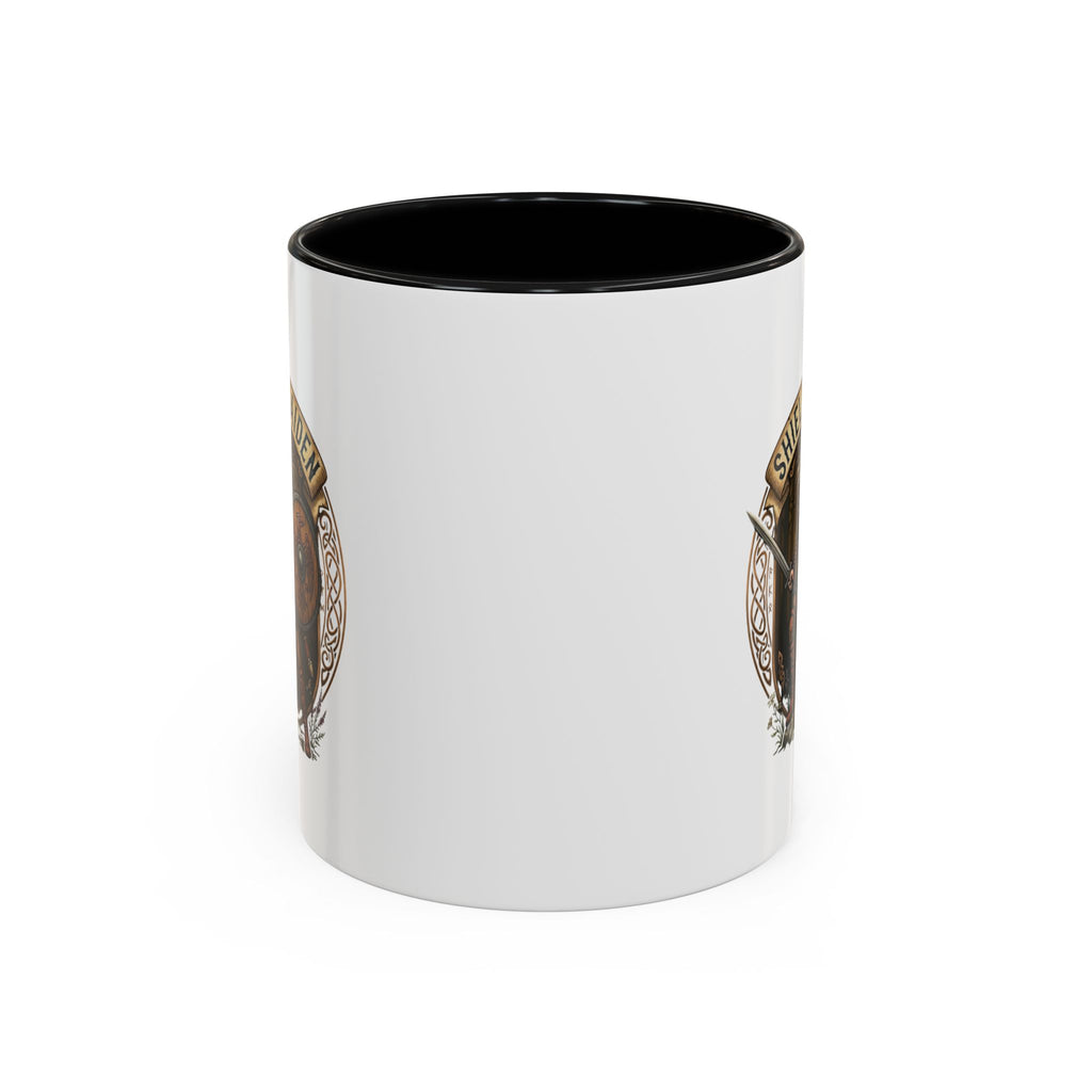 Shield Maiden Coffee Mug | Viking Warrior Shieldmaiden Design | 11oz Accent Mug