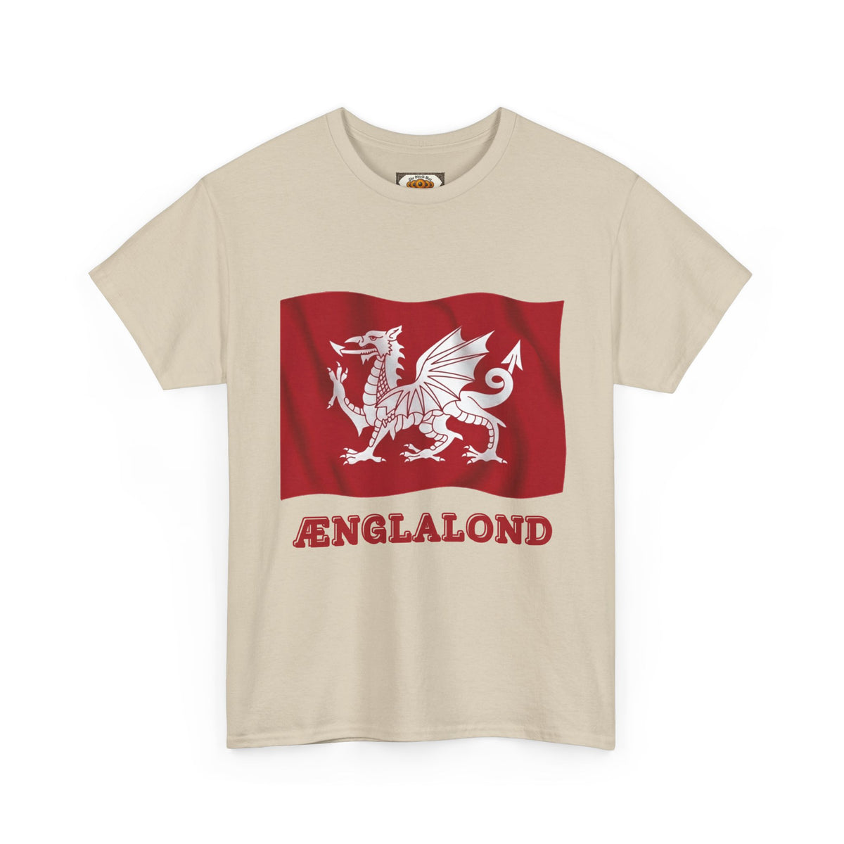 Ænglalond — White Dragon Wavy Flag T-Shirt | Heritage Clothing