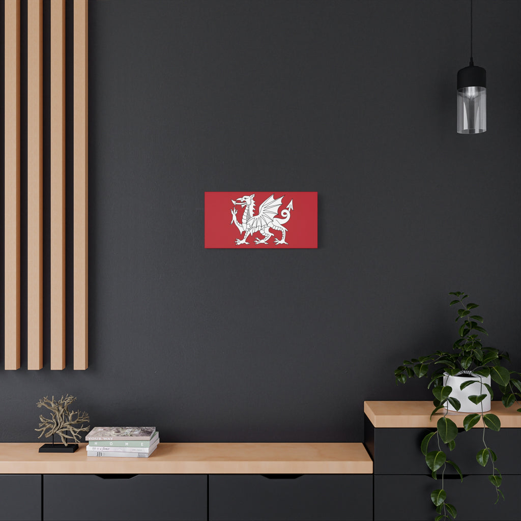 White Dragon of Wessex — Anglo-Saxon Heraldic Matte Canvas Print | Saxon Wall Art
