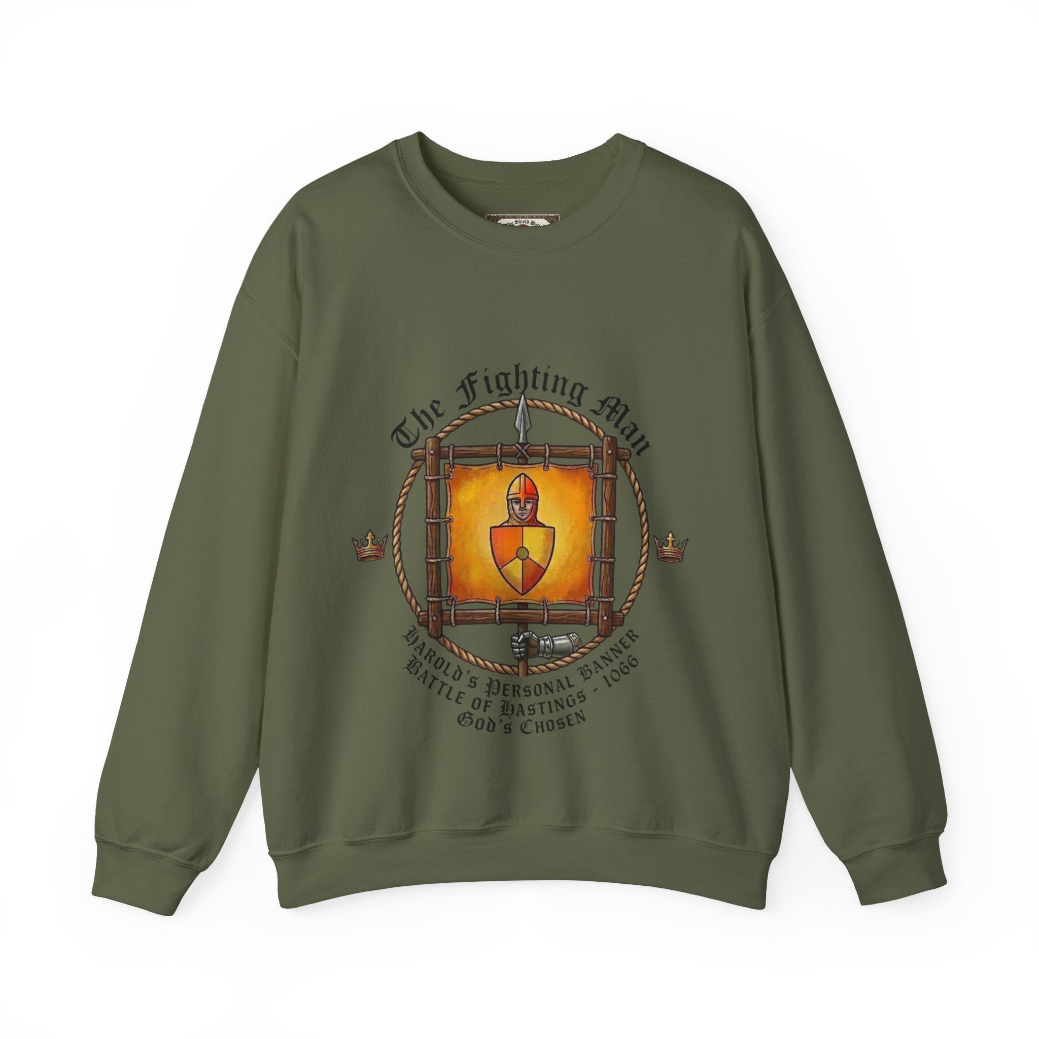 King Harold II Fighting Man Banner Sweatshirt — The Last Anglo-Saxon King (Battle of Hastings 1066)
