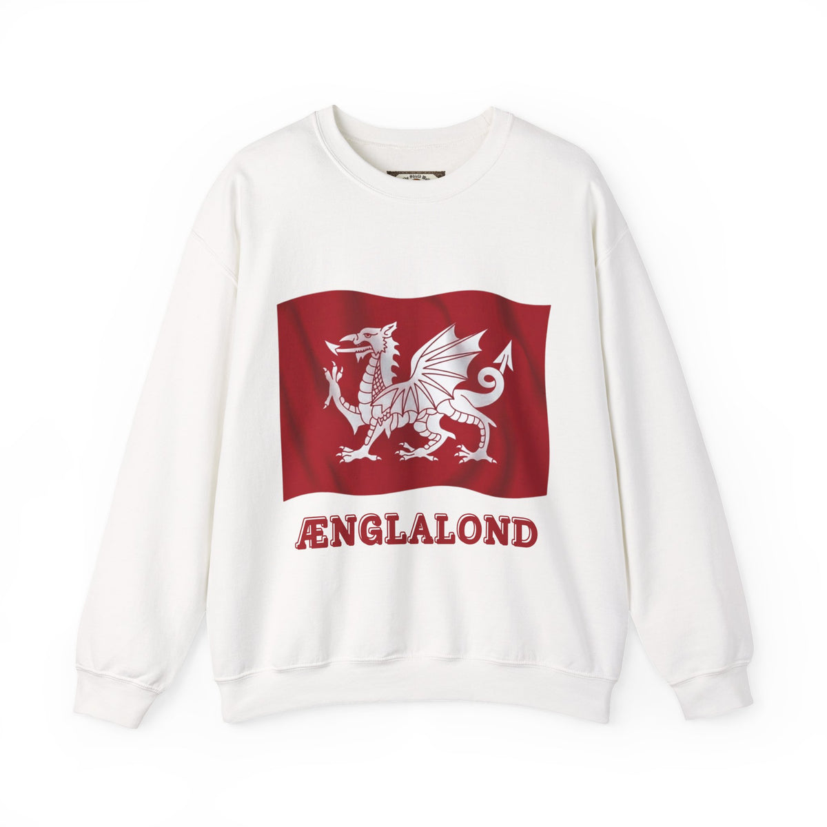 Ænglalond — White Dragon Wavy Flag Sweatshirt | Heritage Clothing