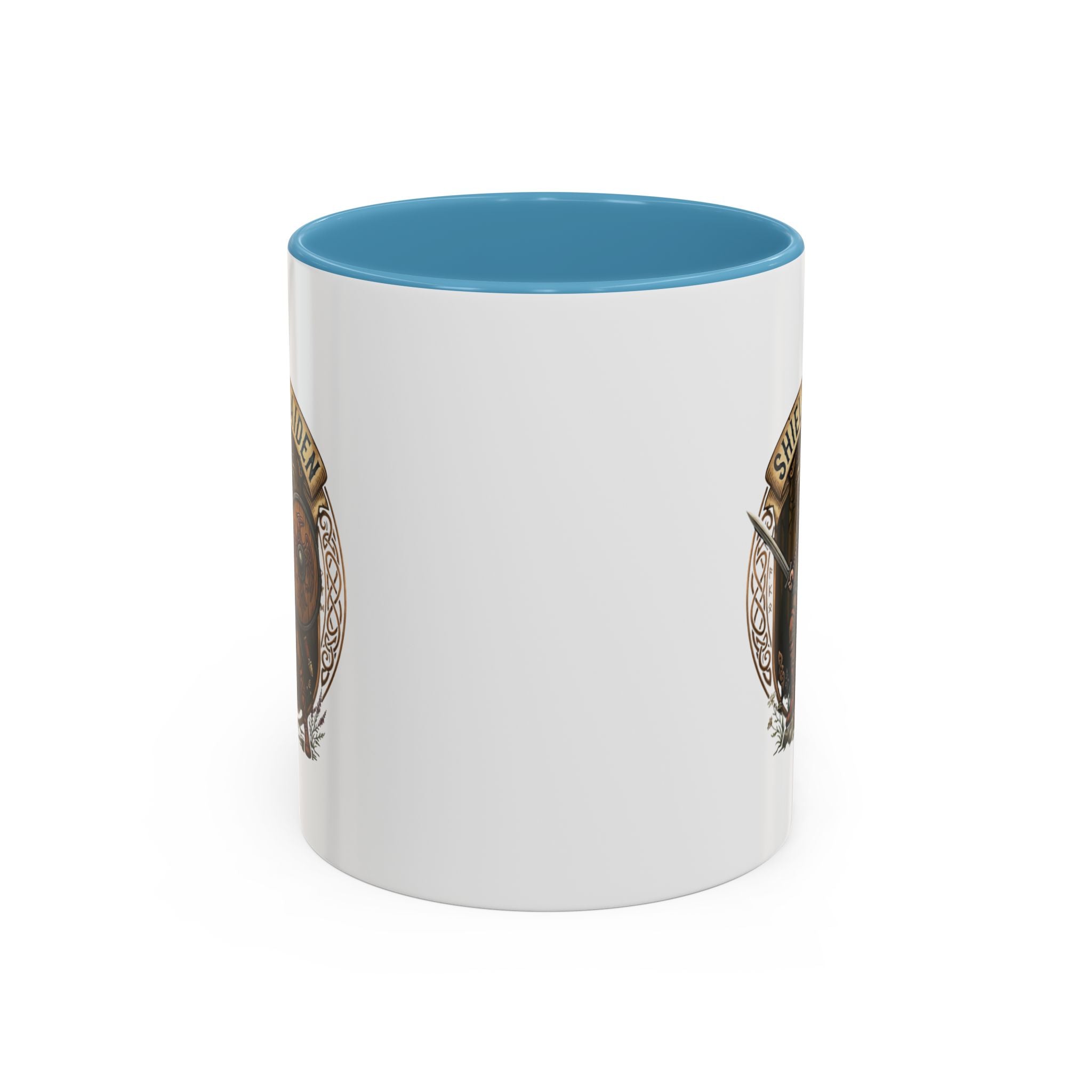 Shield Maiden Coffee Mug | Viking Warrior Shieldmaiden Design | 11oz Accent Mug