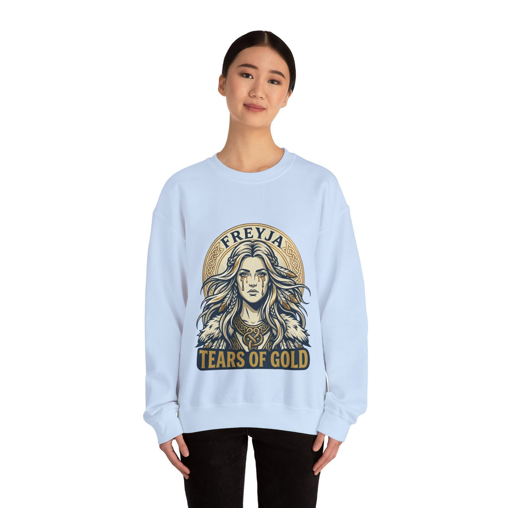Freyja Tears of Gold Unisex Norse Goddess Sweatshirt – Adult Viking Mythology Top