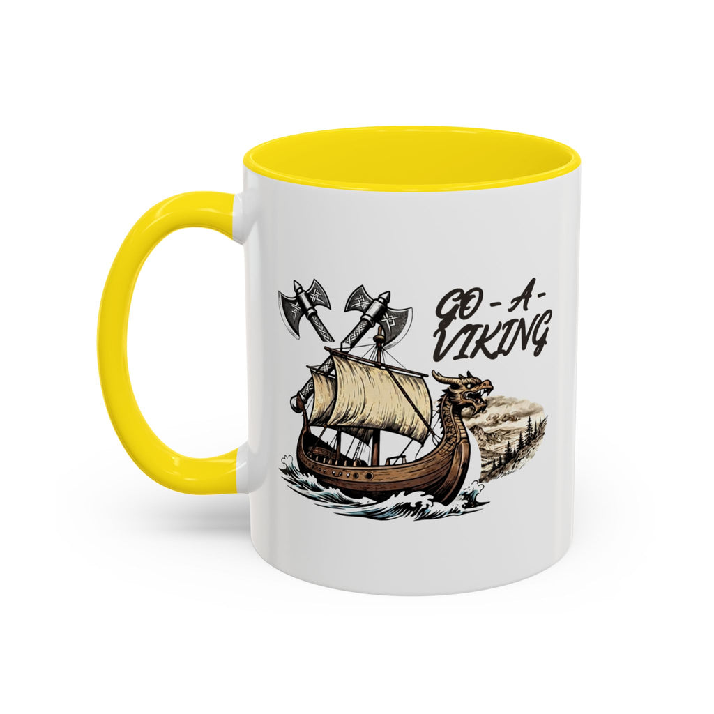 Go A Viking Longship Mug — Norse Heritage Accent Ceramic Coffee Mug 11oz | Heritage Clothing