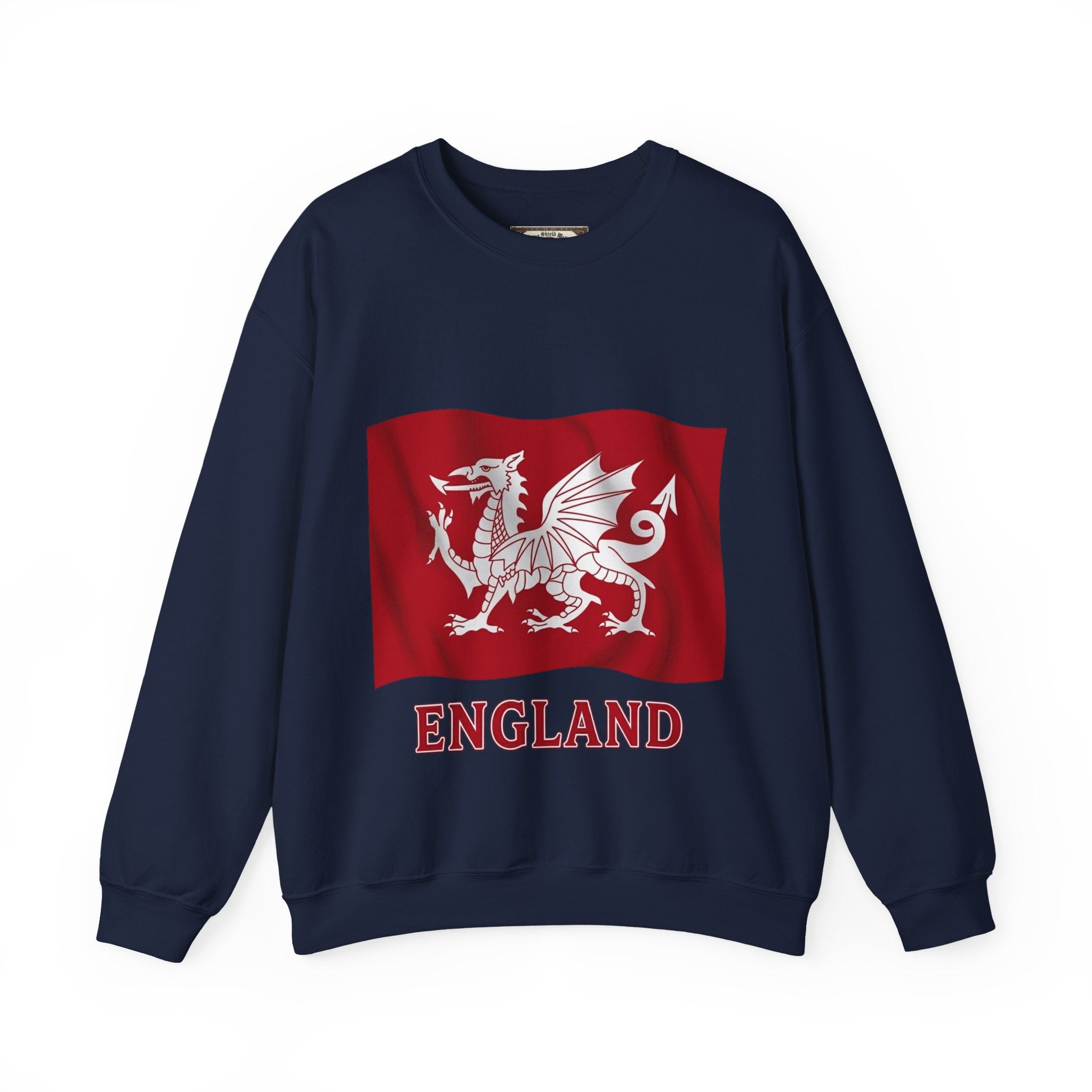 White Dragon England Sweatshirt | Unisex Anglo-Saxon Heritage Crewneck | English History Gift