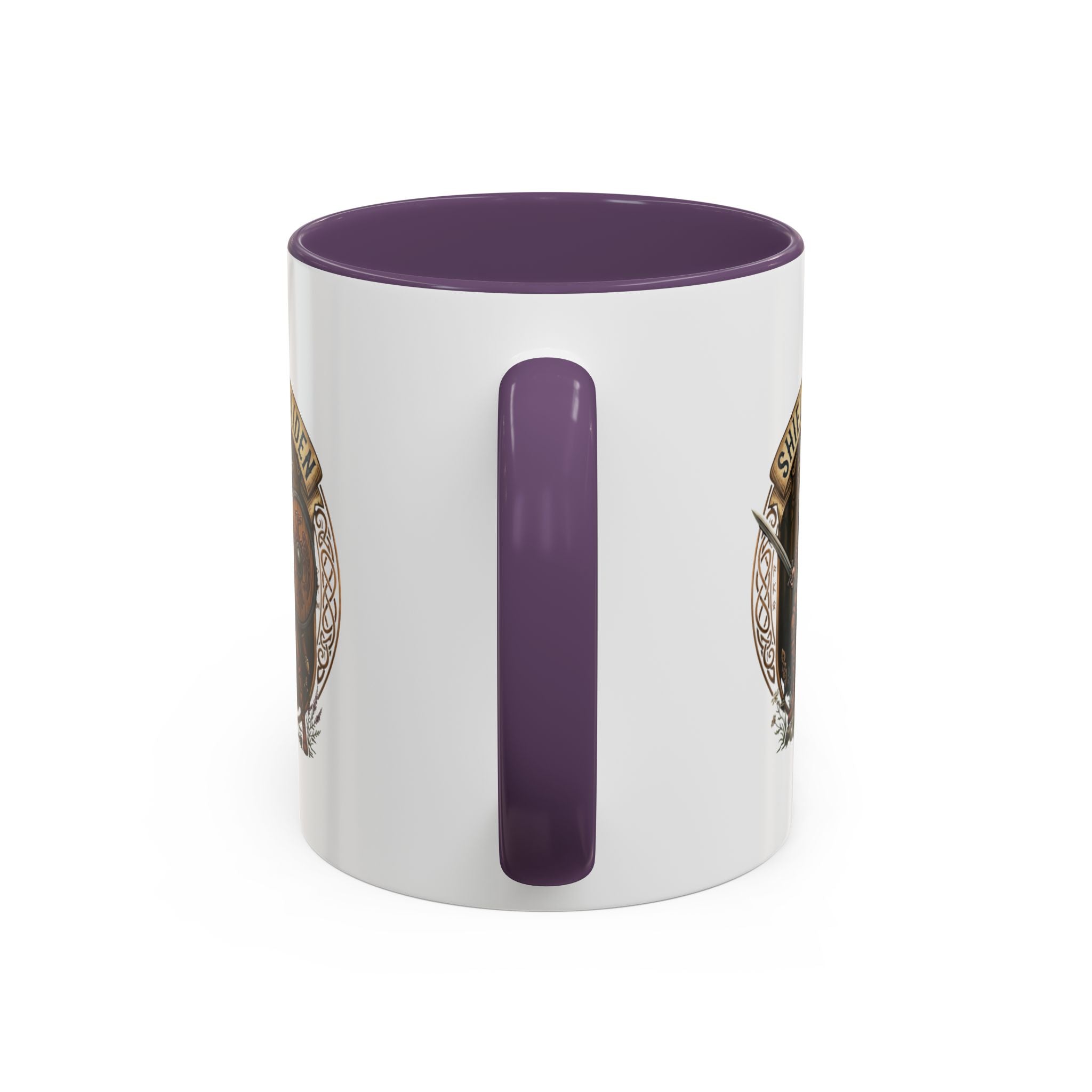 Shield Maiden Coffee Mug | Viking Warrior Shieldmaiden Design | 11oz Accent Mug