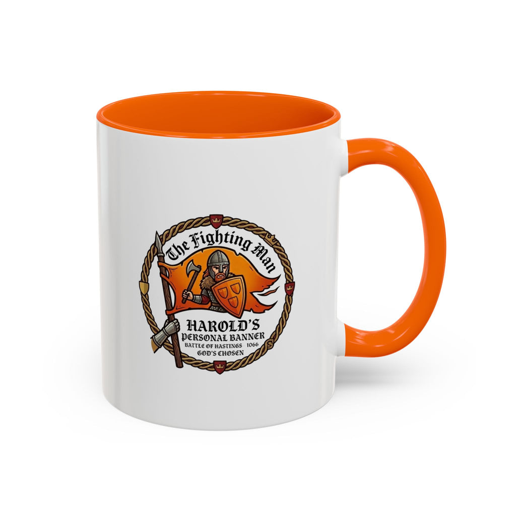 King Harold The Fighting Man Axe Banner Accent Coffee Mug — 11/15oz Last Anglo Saxon King