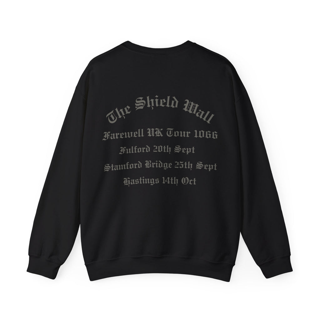 The Shield Wall Farewell UK Tour 1066 Sweatshirt — Unisex Adult Battle Dates Back Print
