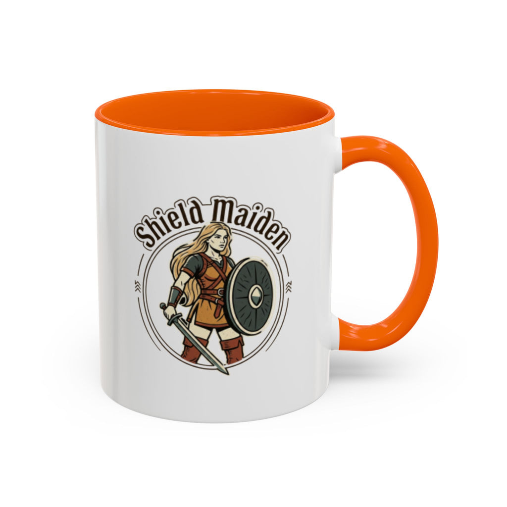 Shield Maiden Coffee Mug | Viking Warrior Woman Design | 11oz Ceramic Mug