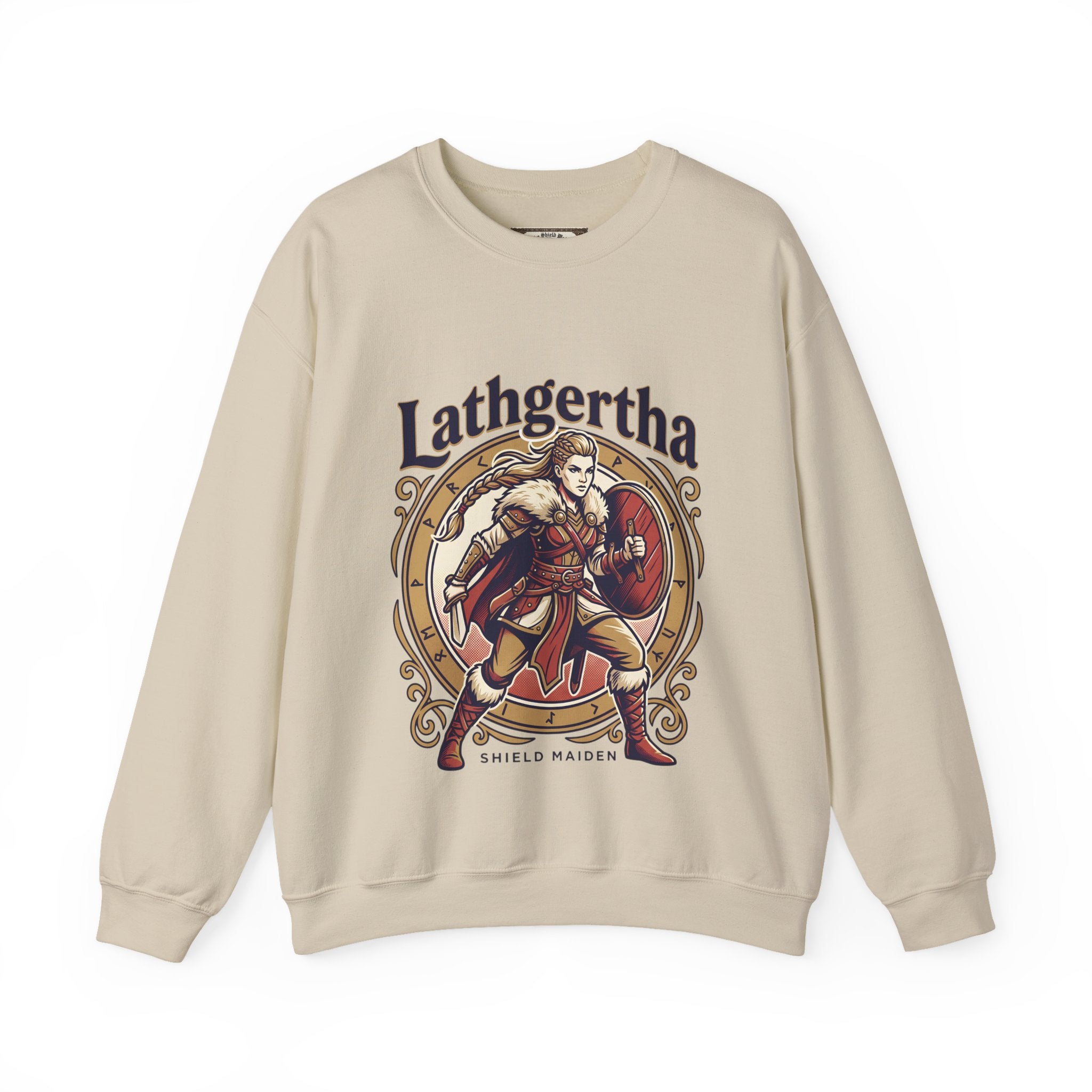 Viking Lathgertha Shield Maiden Sweatshirt | Unisex Adult Norse Crewneck
