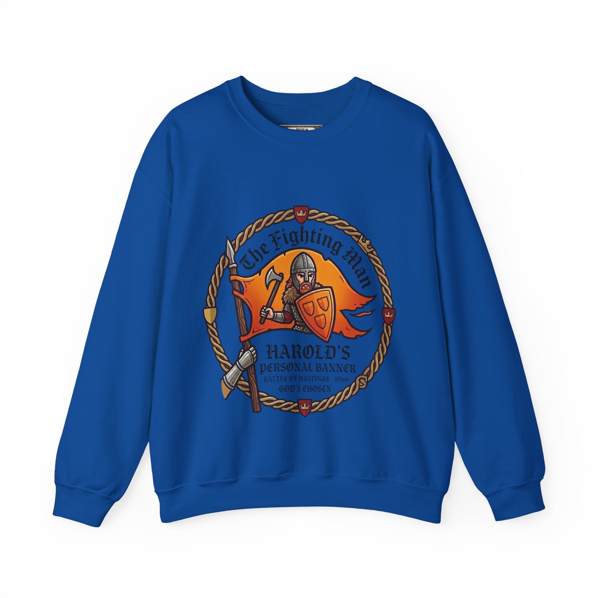 King Harold II 'The Fighting Man' Unisex Crewneck Sweatshirt — Battle of Hastings 1066 Anglo-Saxon Heritage