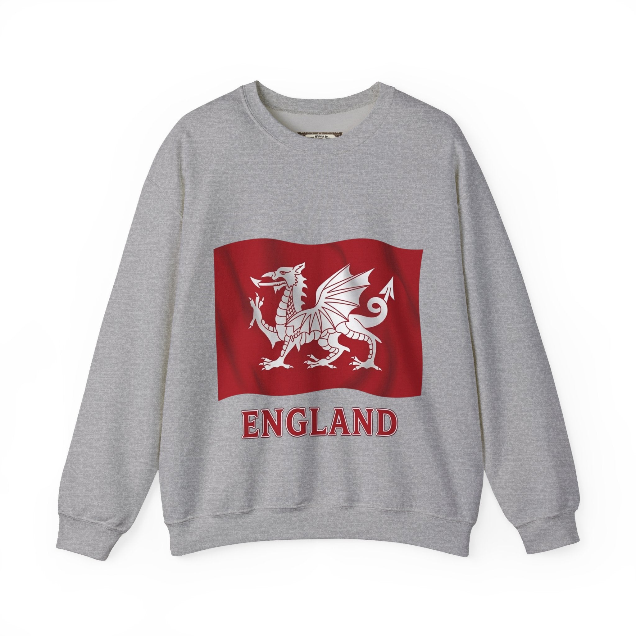 White Dragon England Sweatshirt | Unisex Anglo-Saxon Heritage Crewneck | English History Gift