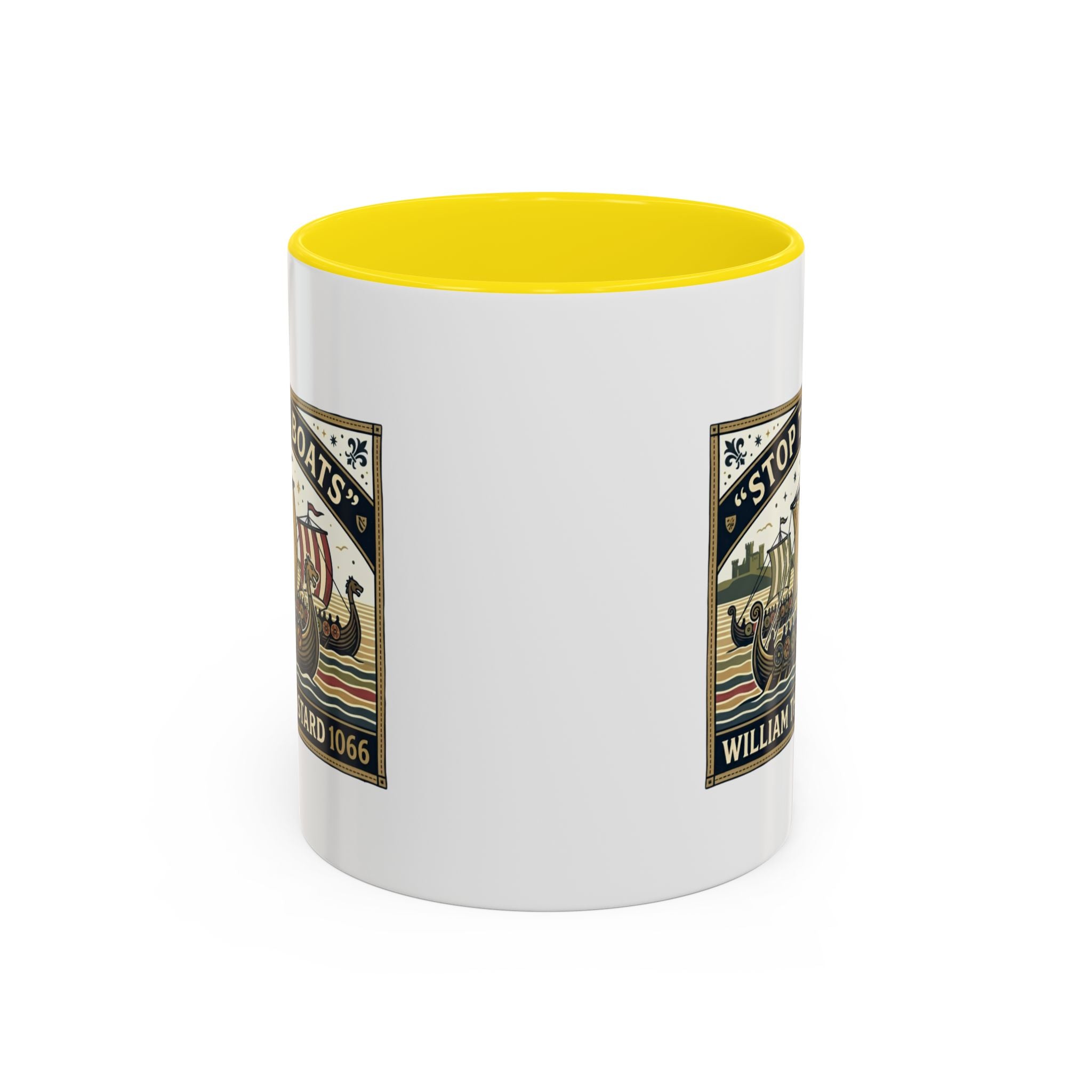 "Stop the Boats" Norman Protest Accent Coffee Mug — William the Bastard 1066 — 11oz