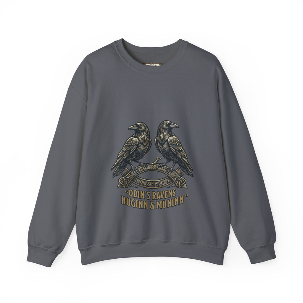 Odin's Ravens Huginn & Muninn Unisex Crewneck Sweatshirt — Norse Mythology Gift