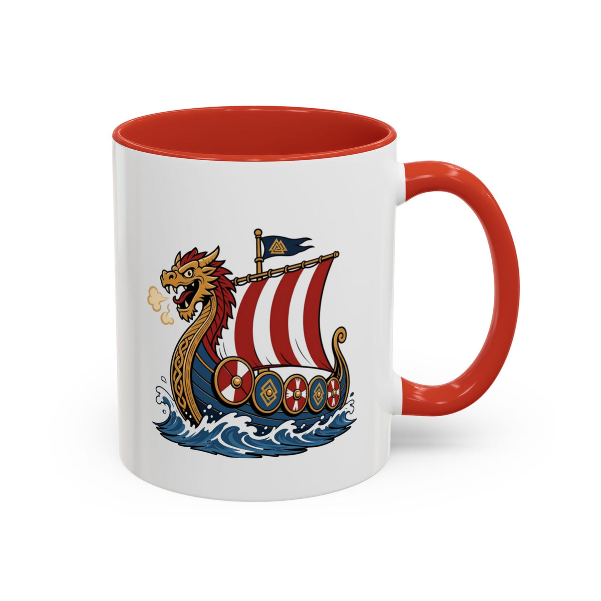 Dragonship Accent Mug — Caricature Viking Drakkar | Heritage Gift