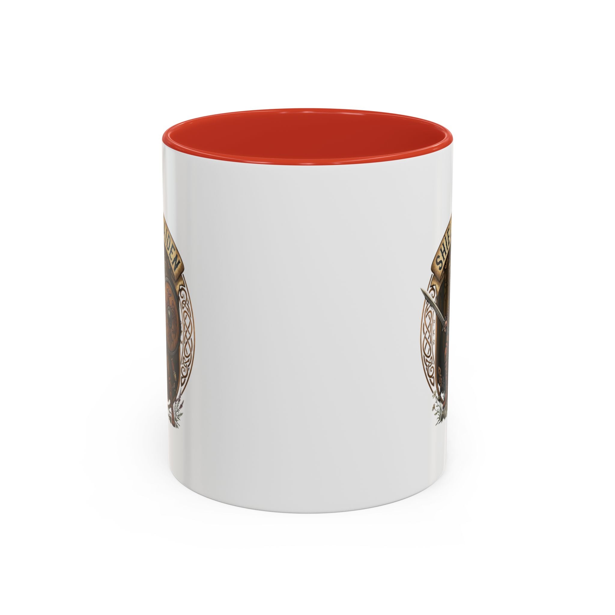 Shield Maiden Coffee Mug | Viking Warrior Shieldmaiden Design | 11oz Accent Mug