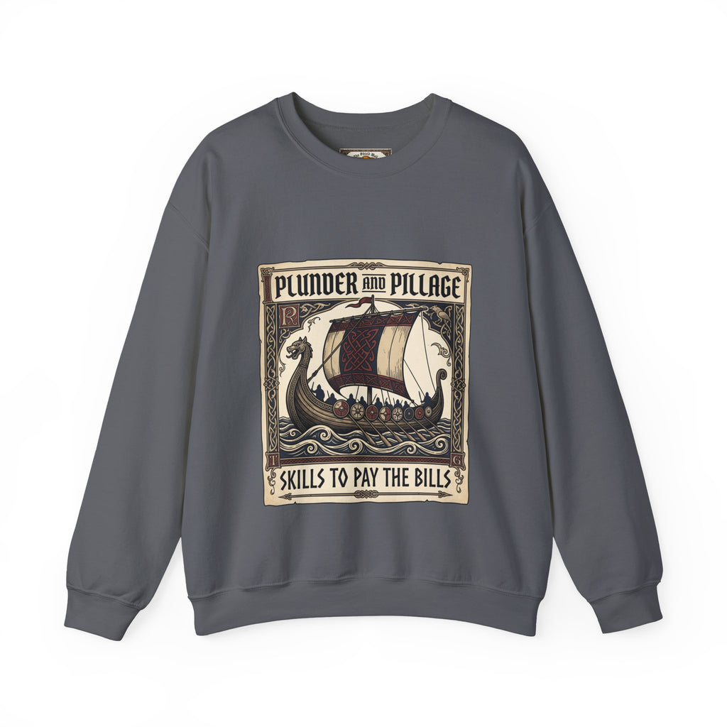 Viking Plunder & Pillage Crewneck Sweatshirt | Unisex Adult Norse Humour | S–2XL