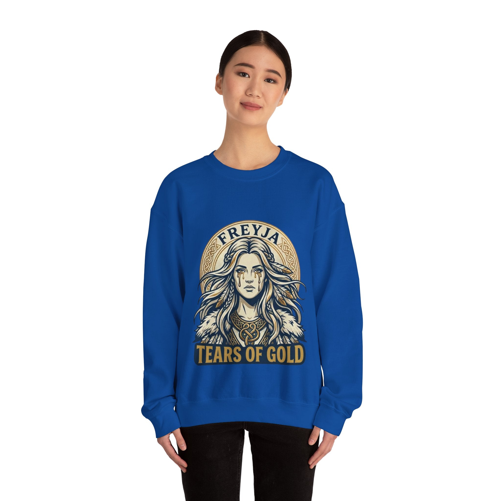 Freyja Tears of Gold Unisex Norse Goddess Sweatshirt – Adult Viking Mythology Top