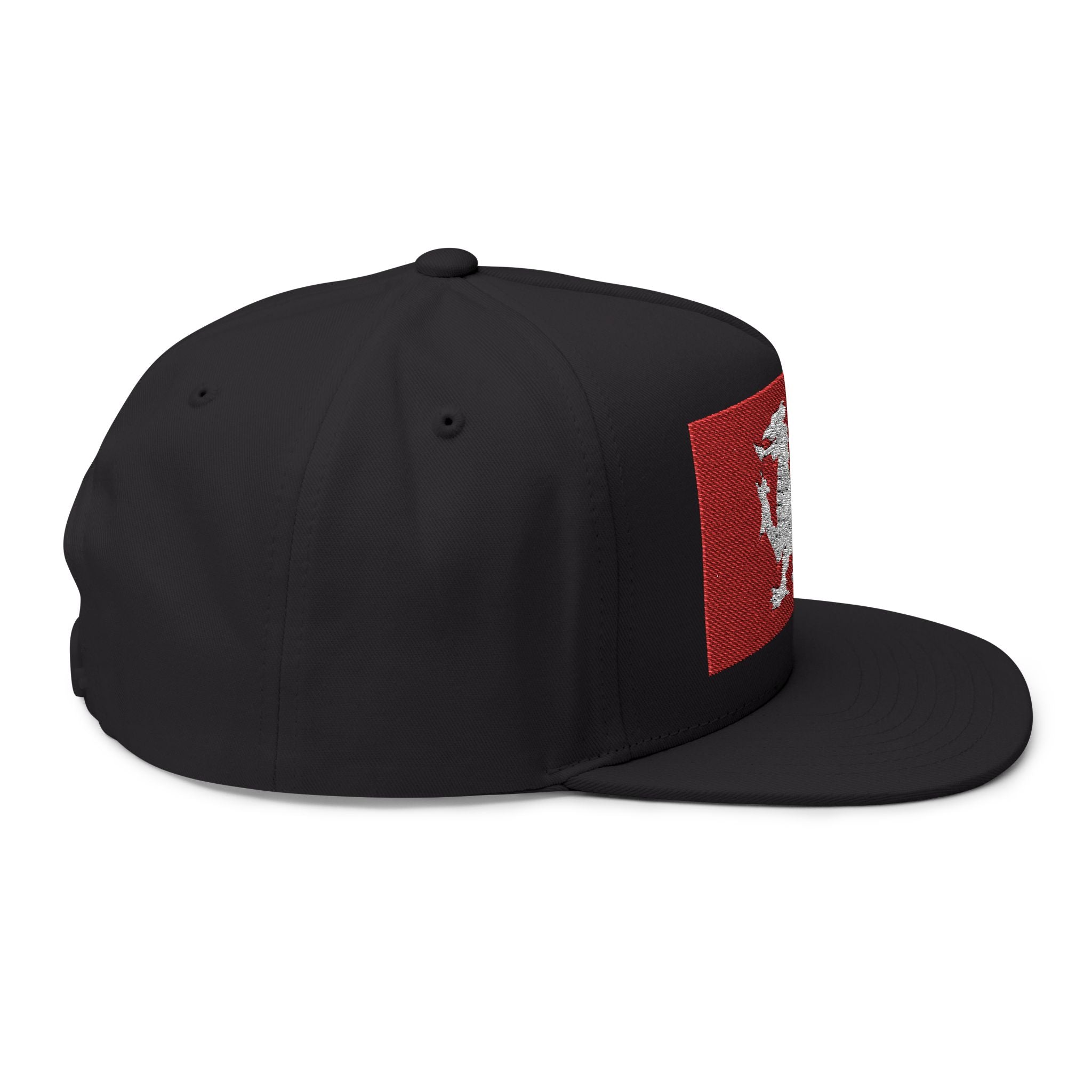 Wessex White Dragon Embroidered Flat Bill Cap — Anglo-Saxon Snapback | Heritage Clothing