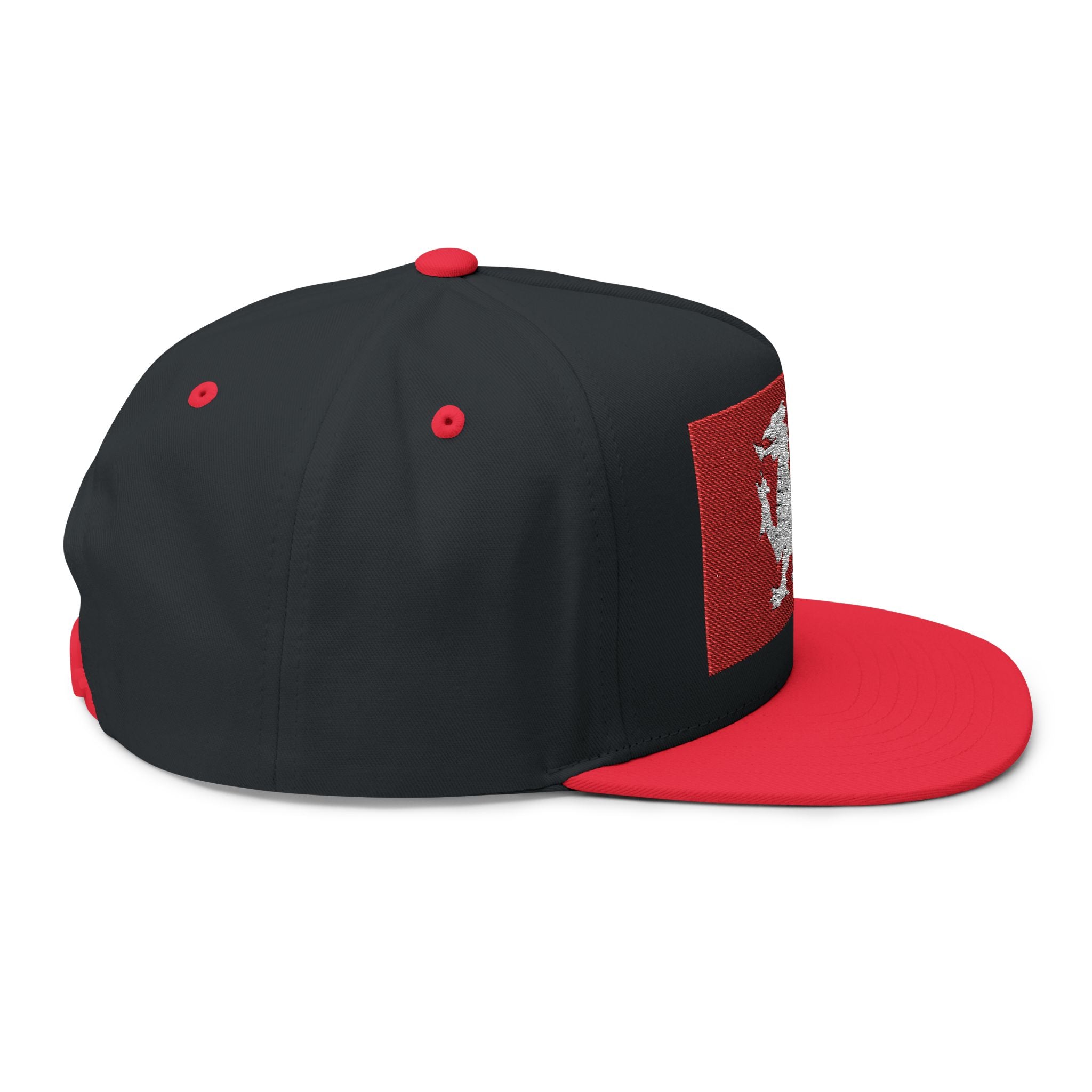 Wessex White Dragon Embroidered Flat Bill Cap — Anglo-Saxon Snapback | Heritage Clothing