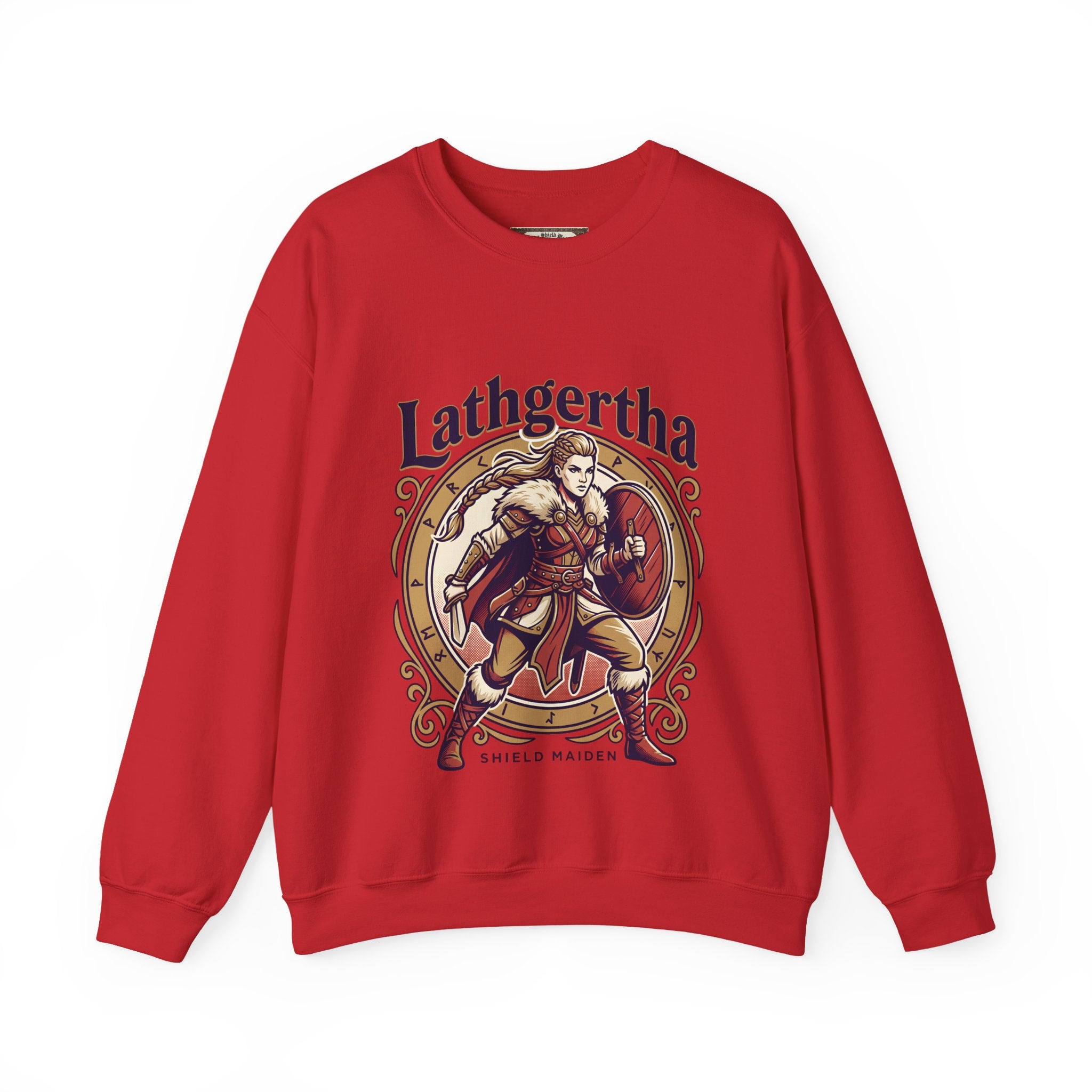 Viking Lathgertha Shield Maiden Sweatshirt | Unisex Adult Norse Crewneck