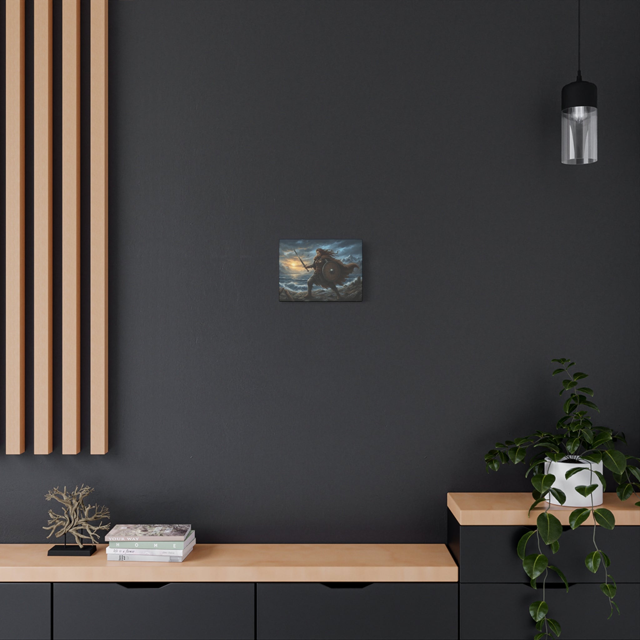 Viking Shield-Maiden Matte Canvas Wall Art — Shield Maiden of the Sagas Stretched Print