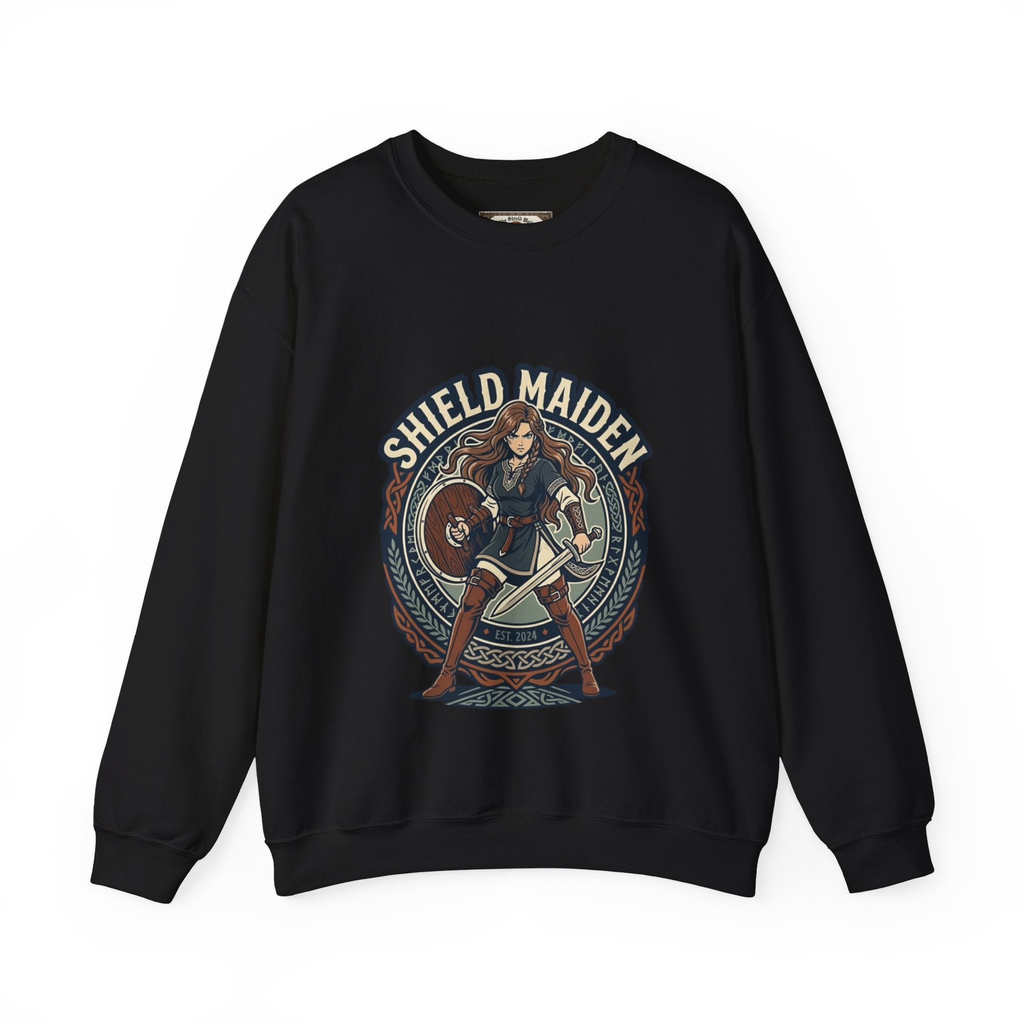 Shield Maiden Crewneck Sweatshirt | Unisex Viking Heritage Apparel