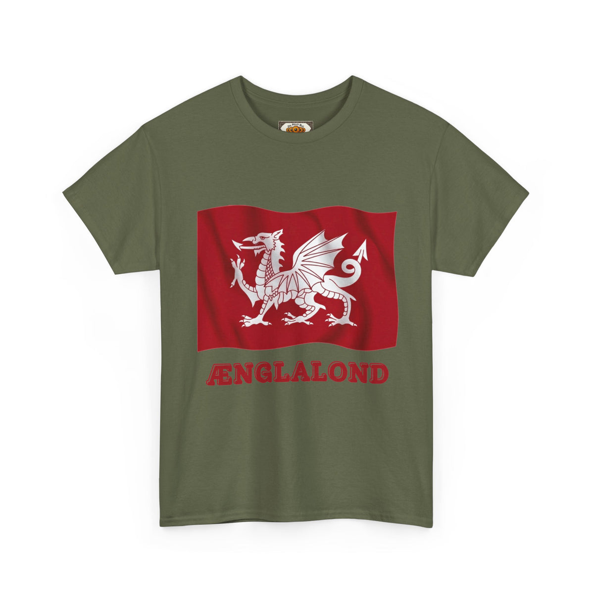 Ænglalond — White Dragon Wavy Flag T-Shirt | Heritage Clothing