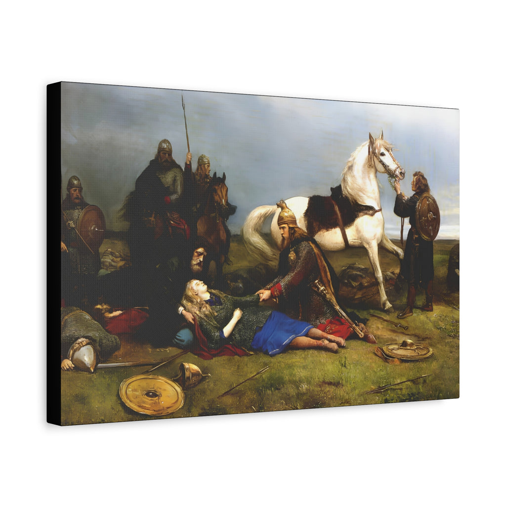 Hervor's Death – Viking Shield Maiden Matte Canvas Print | Peter Nicolai Arbo
