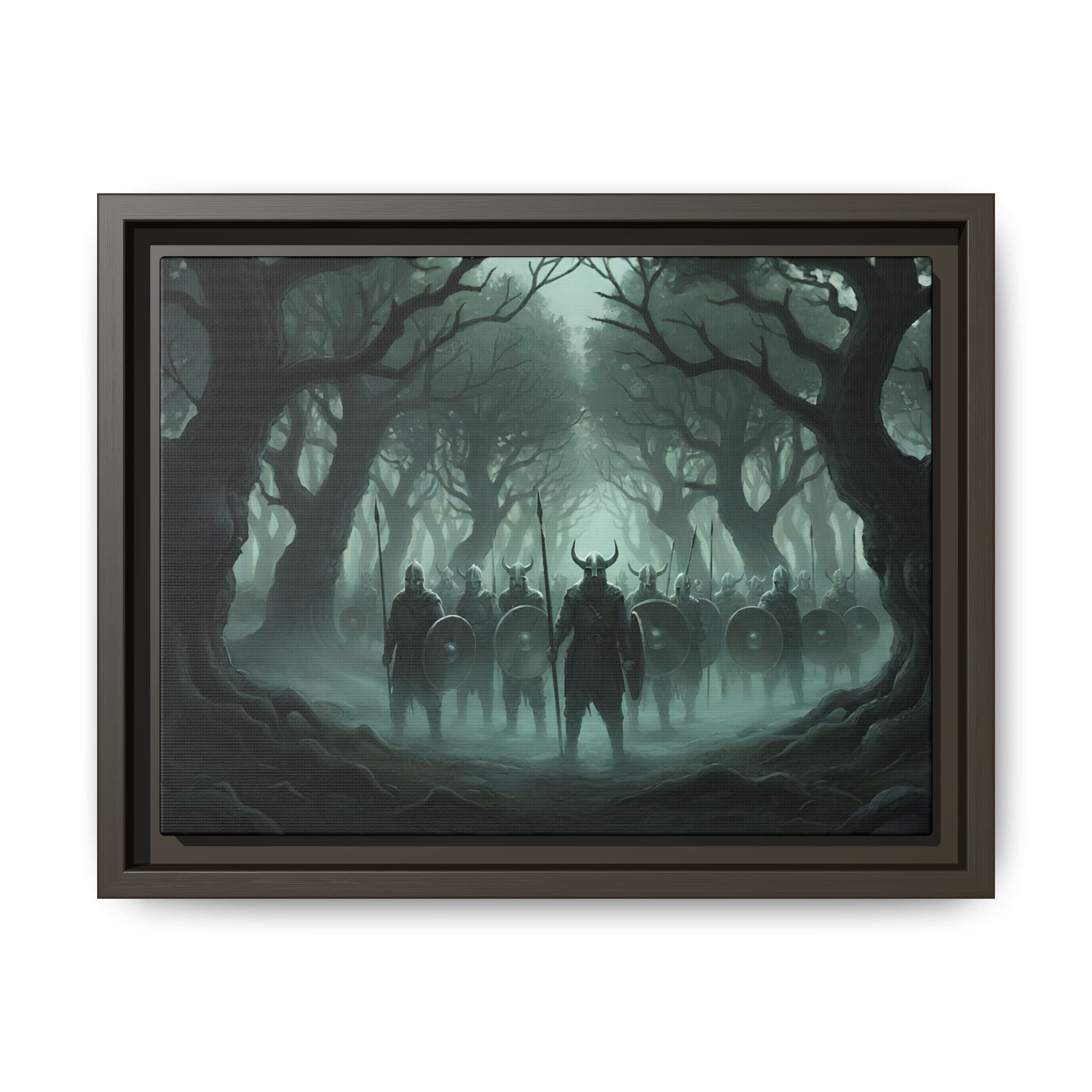 Viking Warriors Matte Framed Canvas — "Viking Ghosts of Kingley Vale"