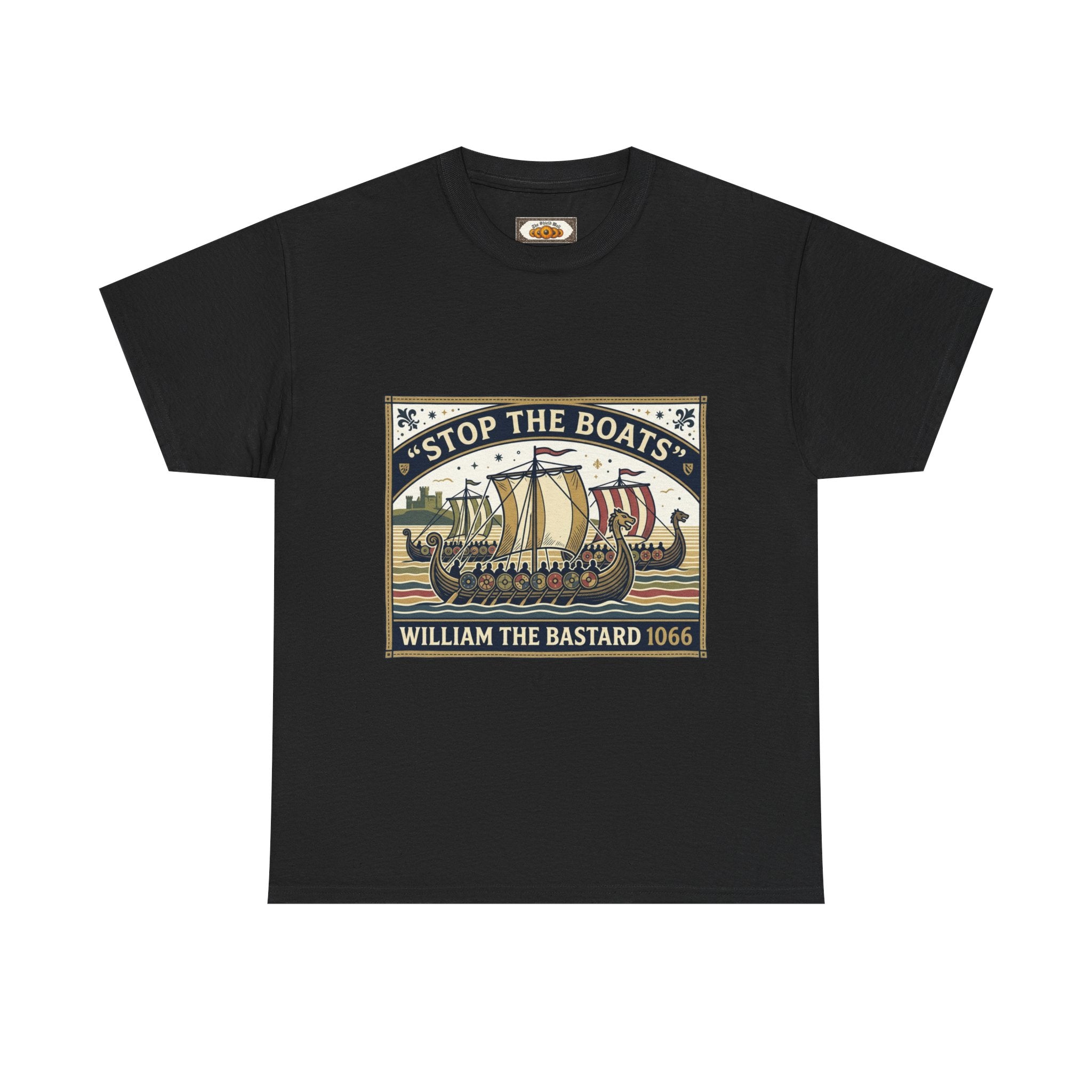 English History Tee — "Stop the Boats The Norman Conquest 1066" Protest T‑Shirt