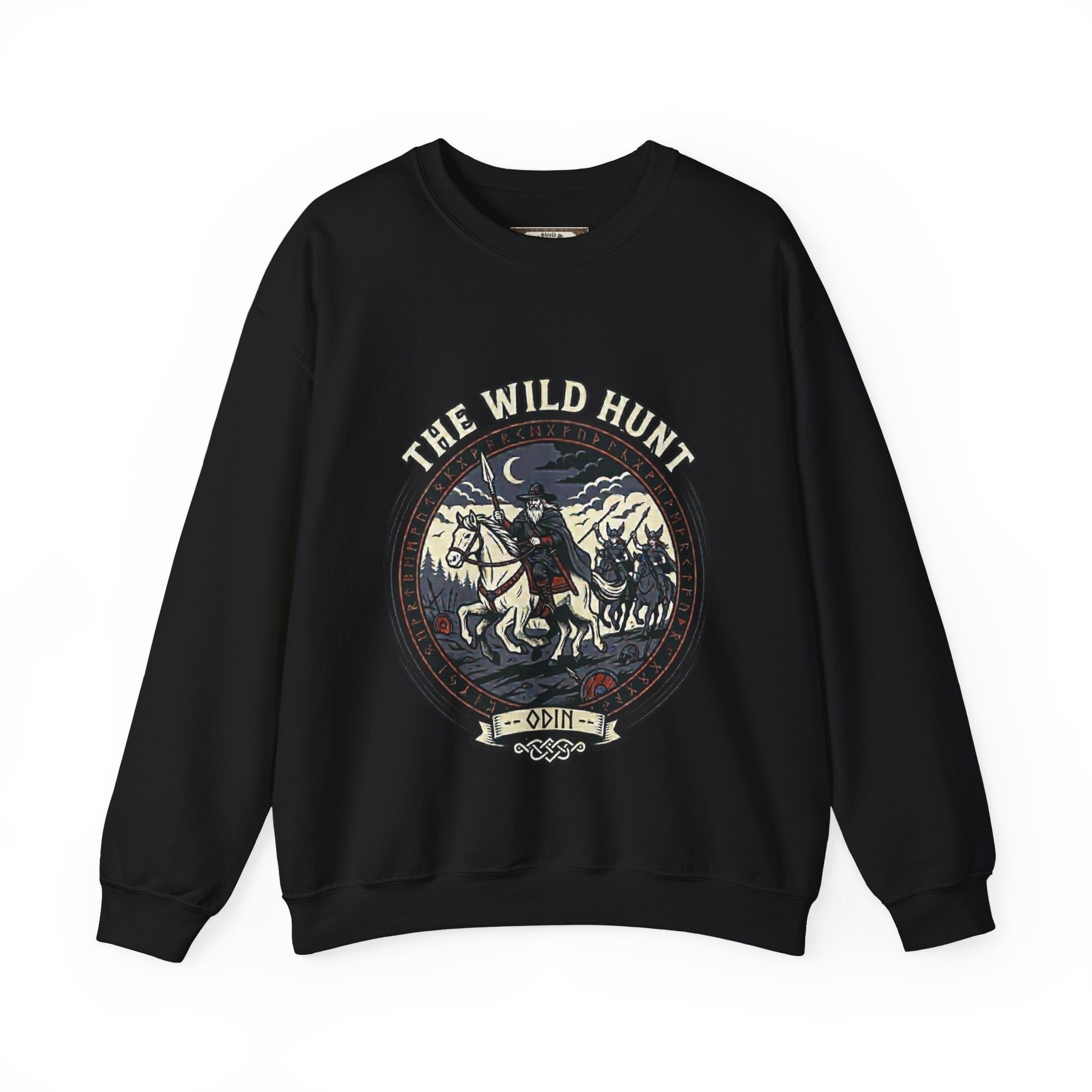 The Wild Hunt Unisex Sweatshirt – Odin on Sleipnir Norse Mythology Crewneck